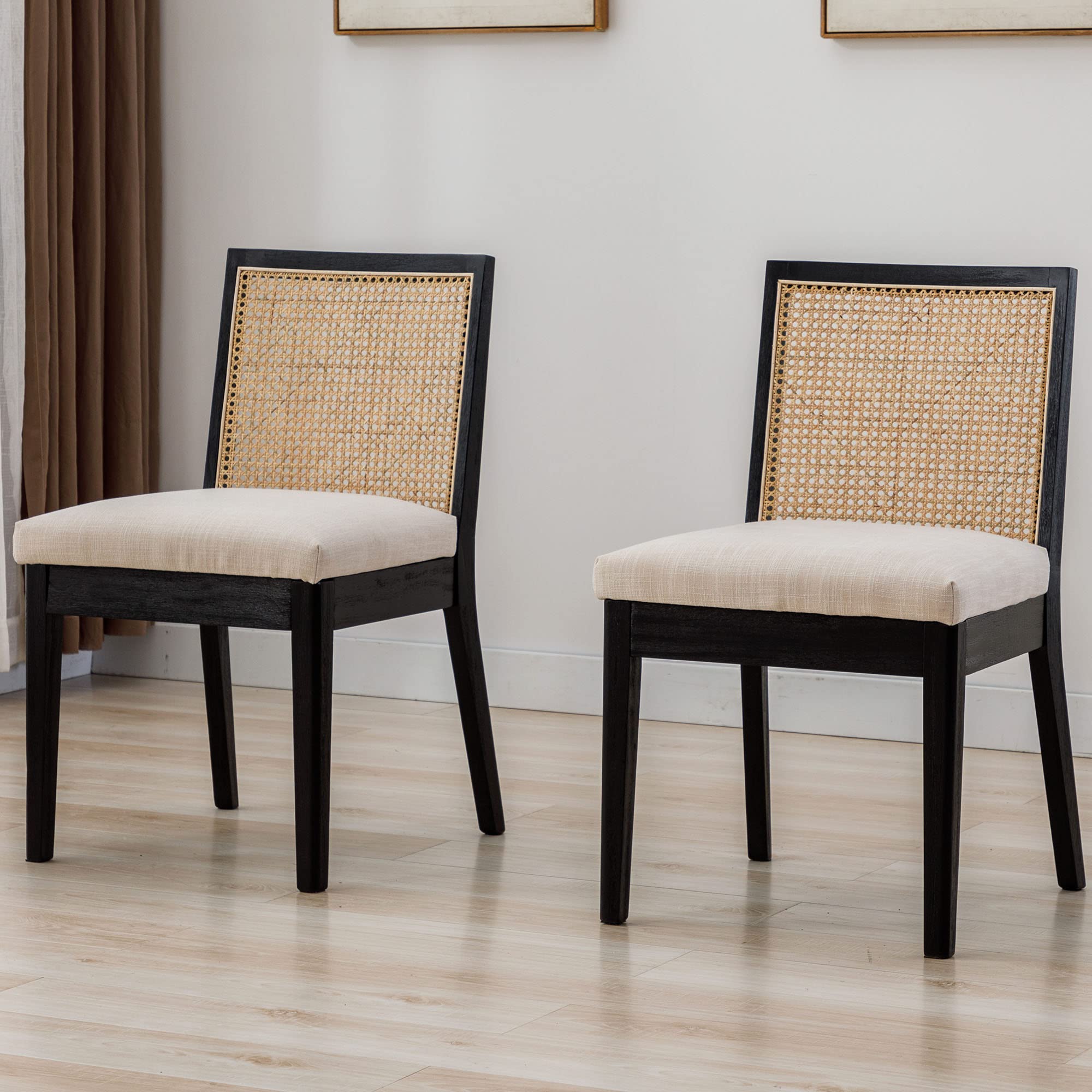 CIMOTA Square Rattan Back Dining Chairs Set of 2 - 1932DC