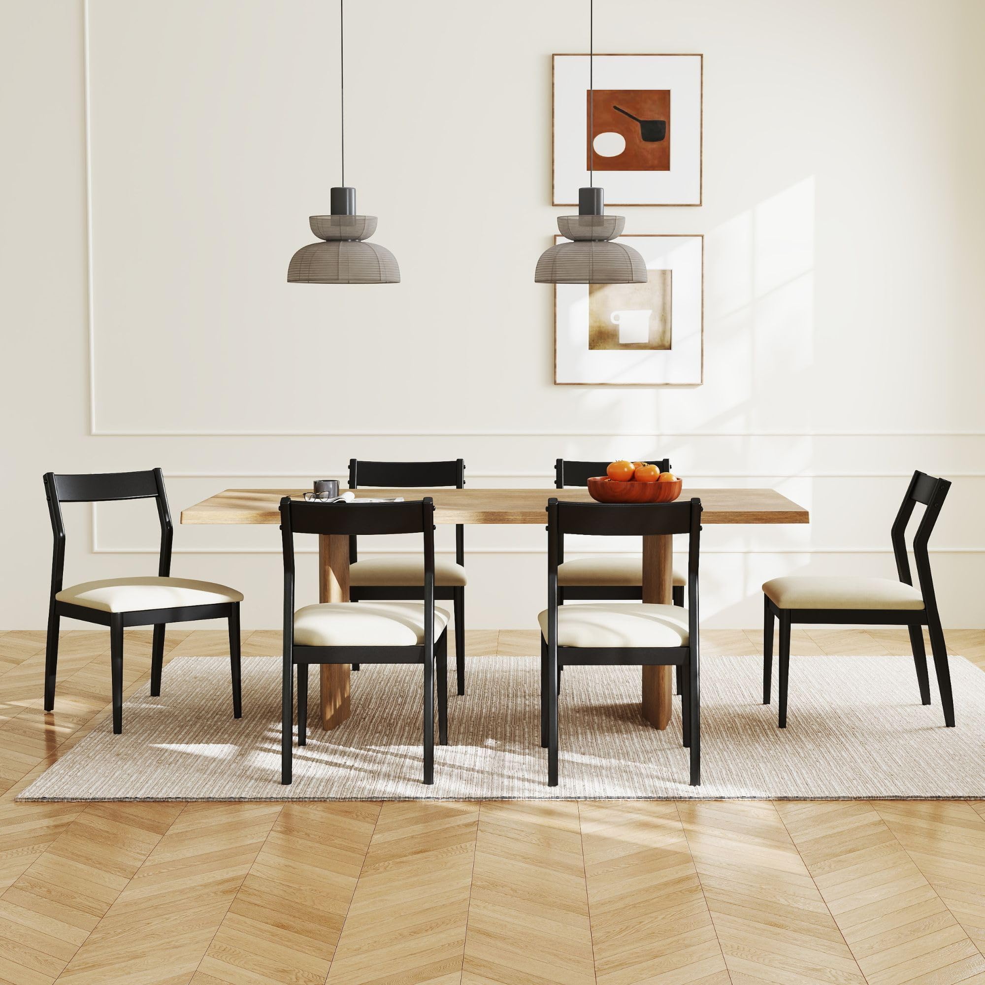 VESCASA Open Back Wooden Dining Chairs Set of 2 - 2313DC