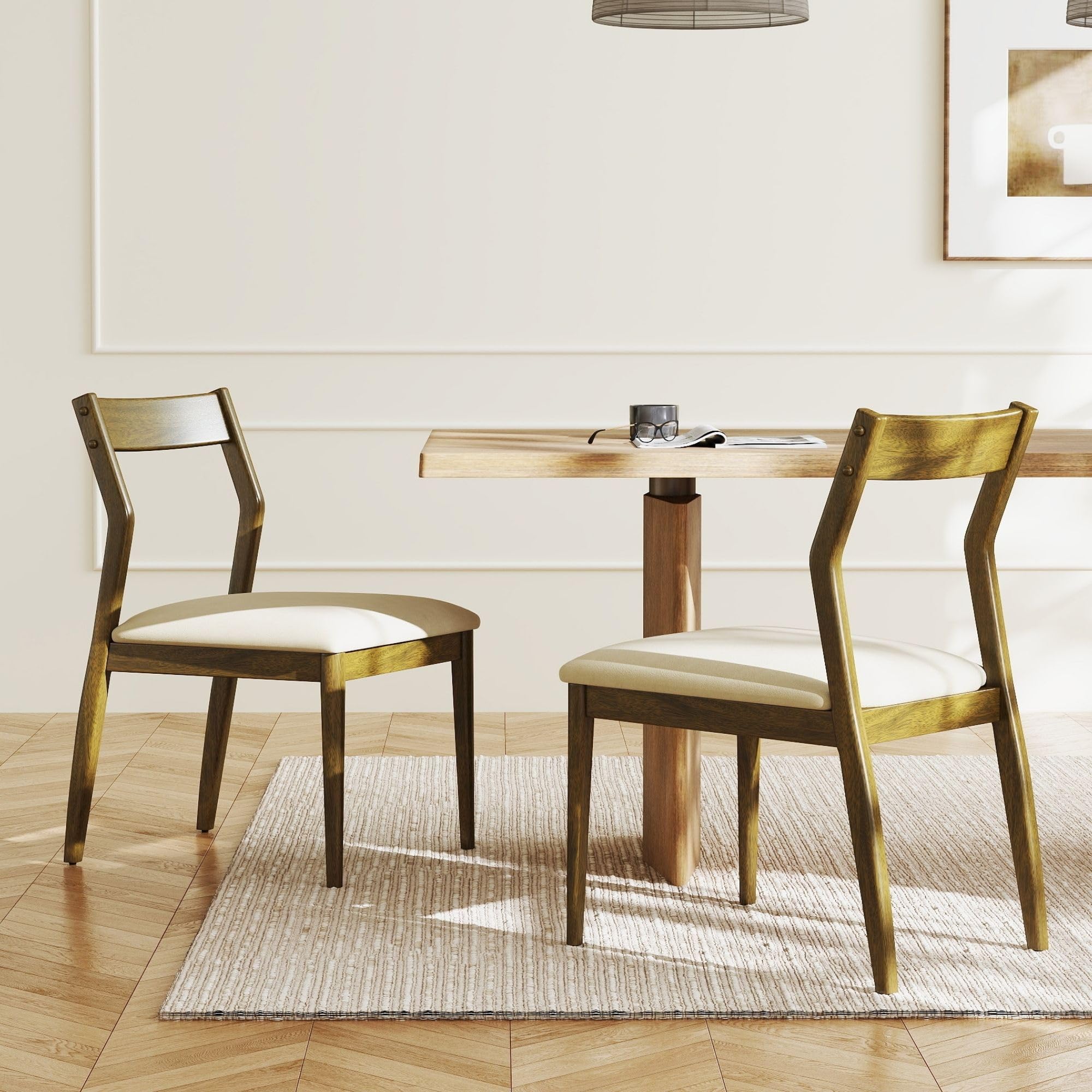 VESCASA Open Back Wooden Dining Chairs Set of 2 - 2313DC