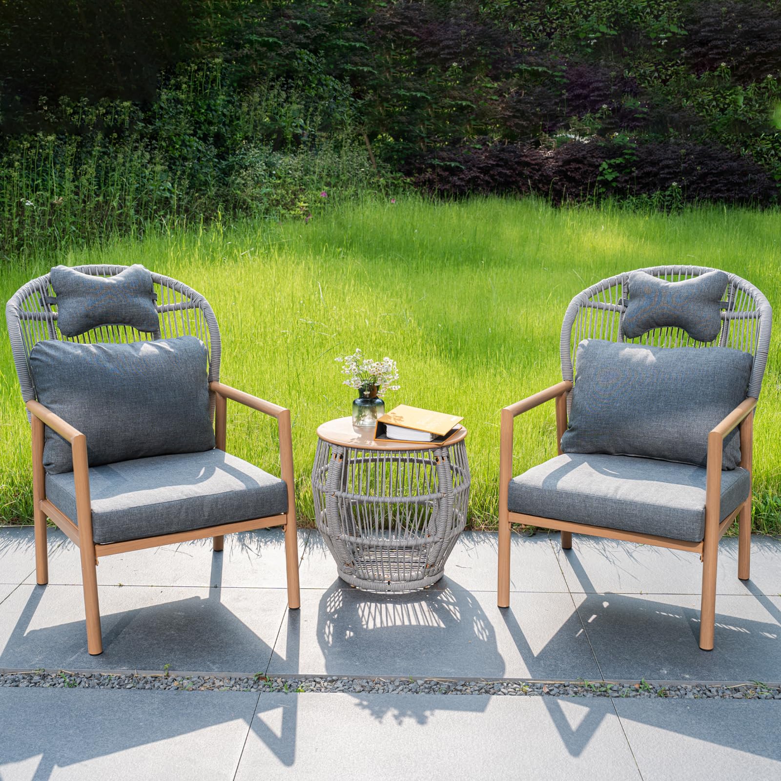 Outdoor Furniture Set with Storage Table 3 PCS - 25001SE
