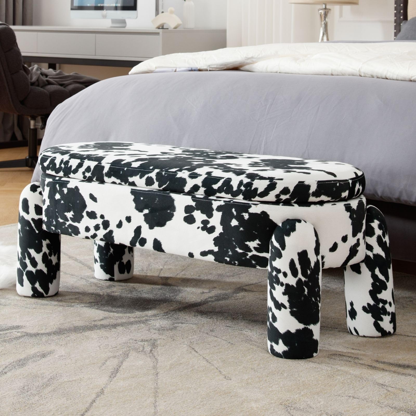 ROCITY Modern Upholstered Storage Bench - 2566BH