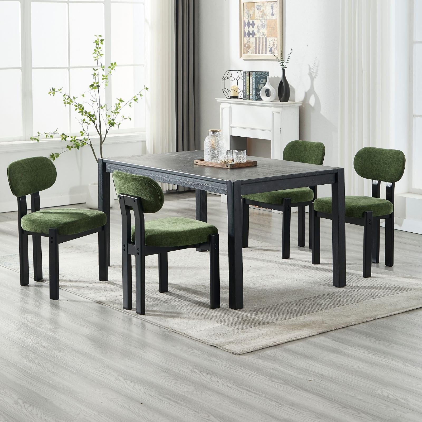 Armless Wood Legs Dining Chairs Set of 2 - 10048DC
