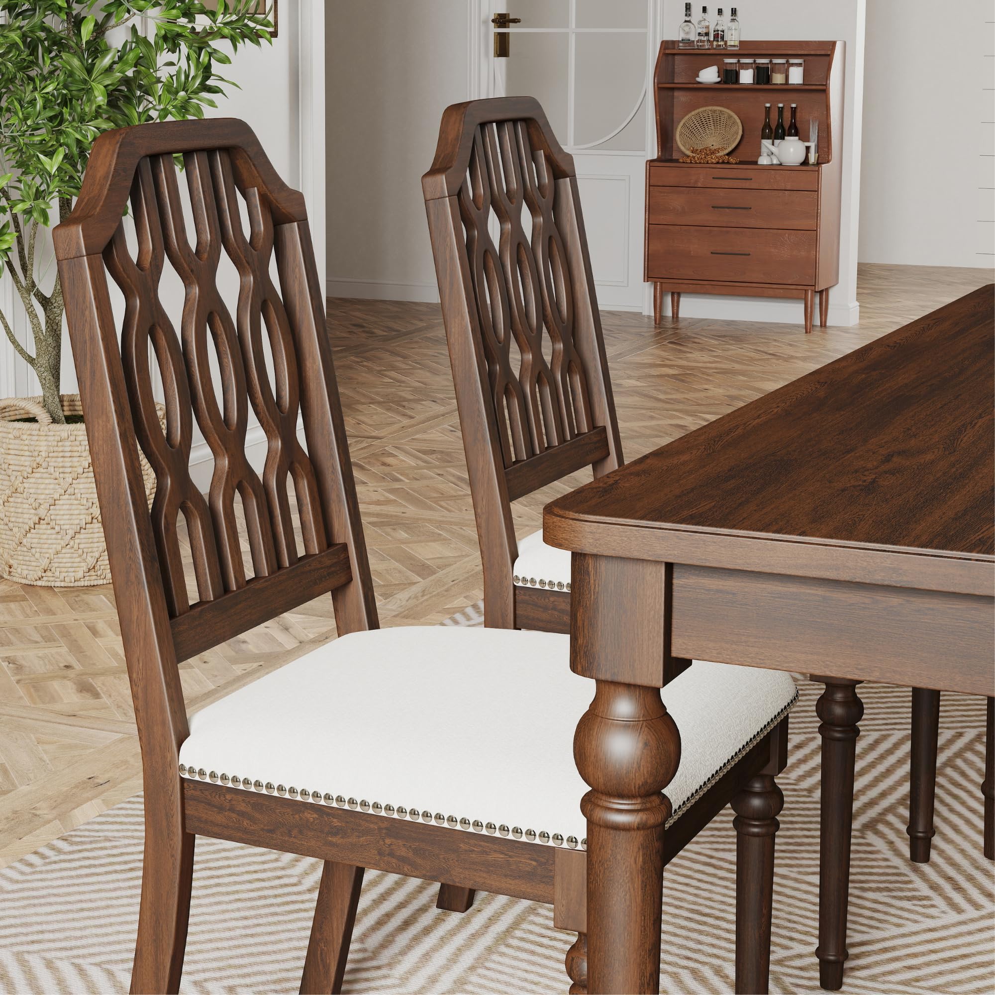Kmax Farmhouse Rectangle Dining Chairs Set of 2 - 8171