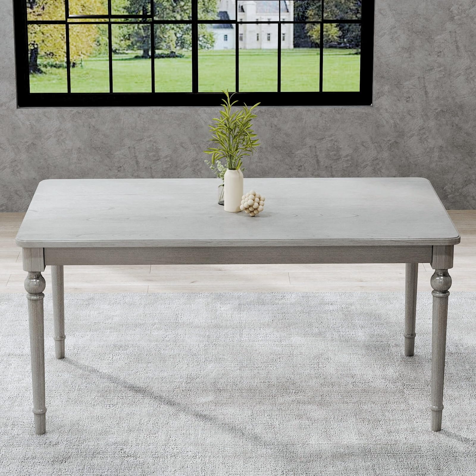 Janoray 63"W Rustic Solid Wood Dining Table - 3204DT