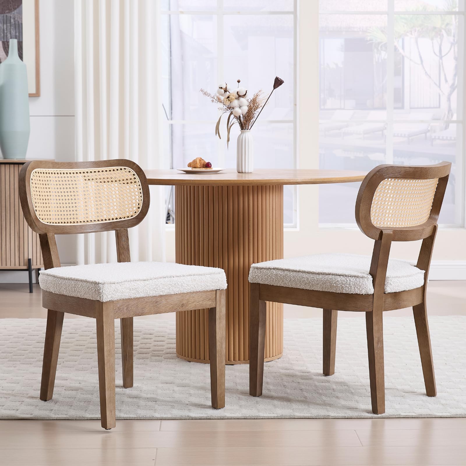 Janoray Rattan Cane Back Dining Chairs Set of 2 - 10084DC