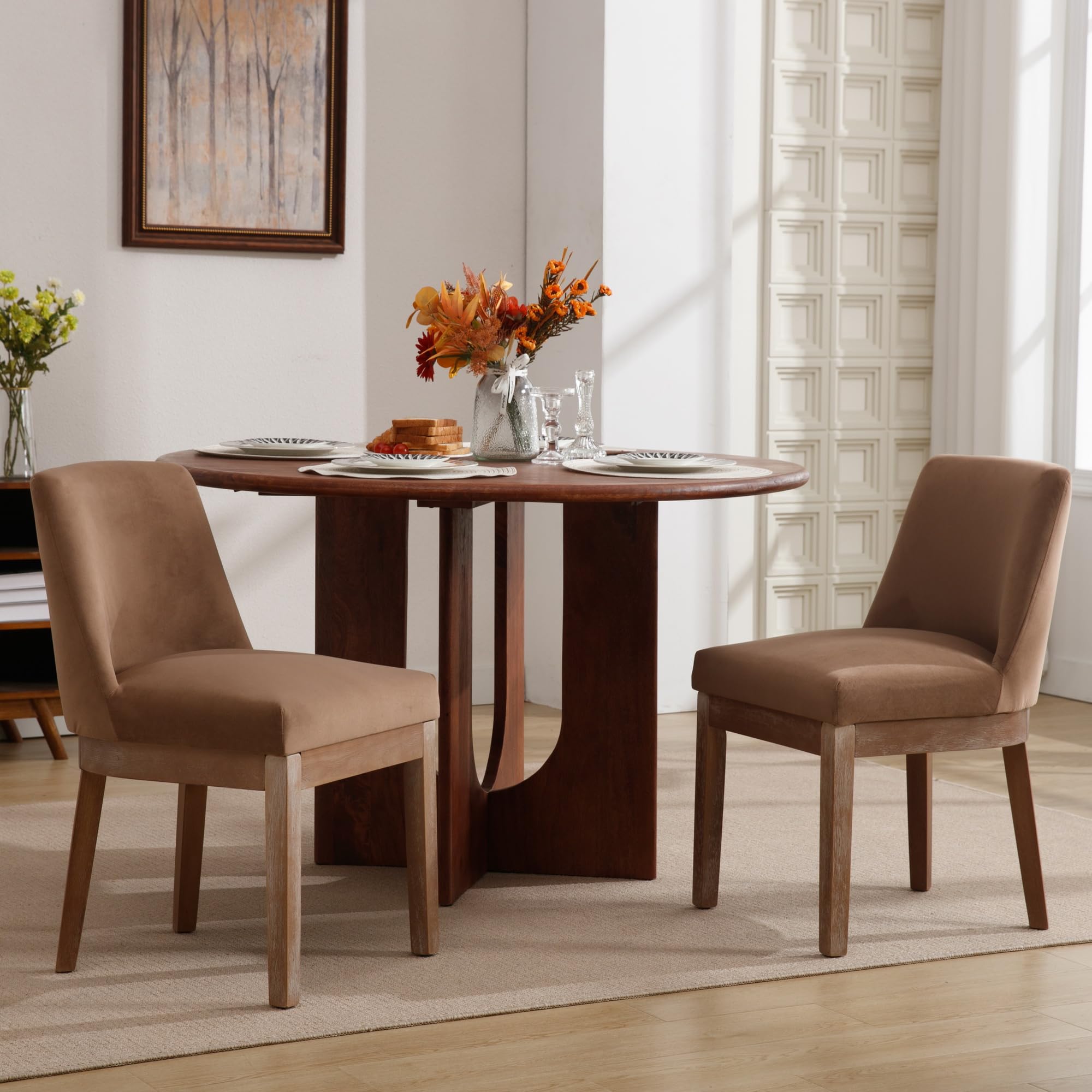 Kmax Dining Chairs with Wood Legs Set of 2 - 8925DC