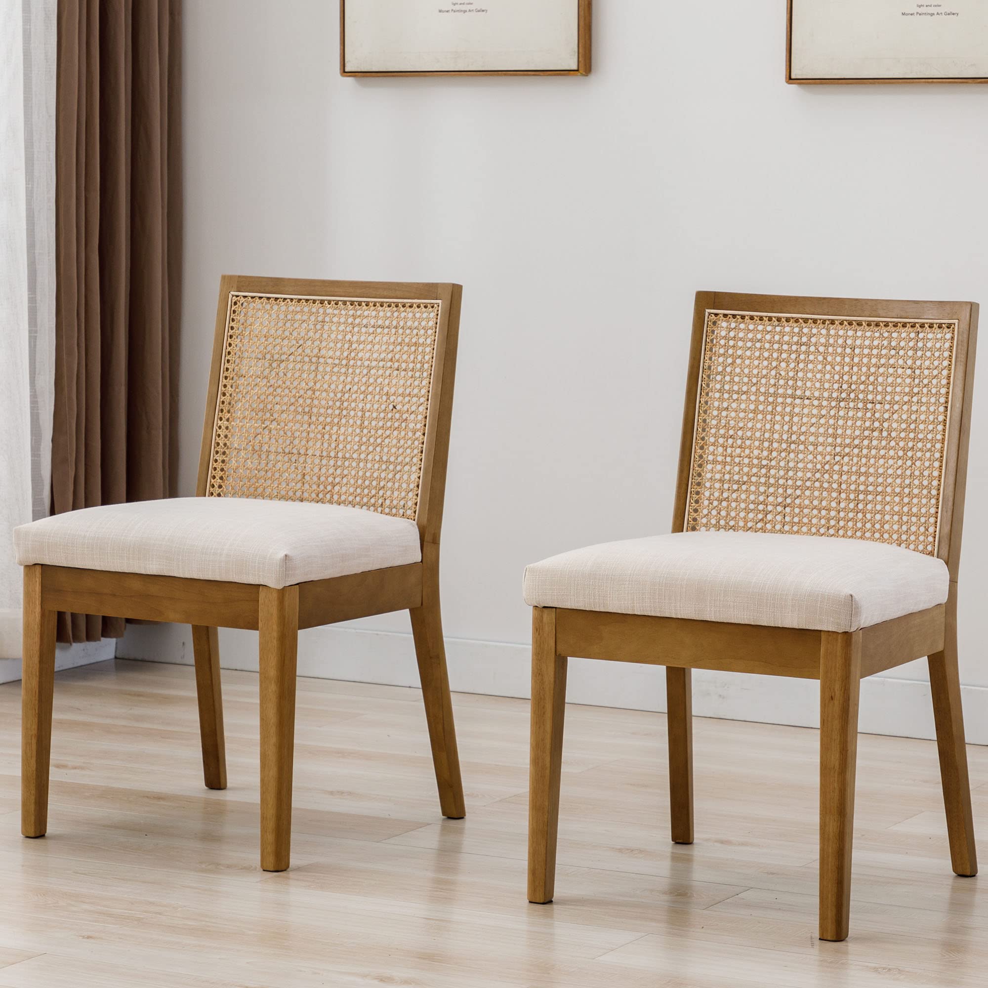 CIMOTA Square Rattan Back Dining Chairs Set of 2 - 1932DC