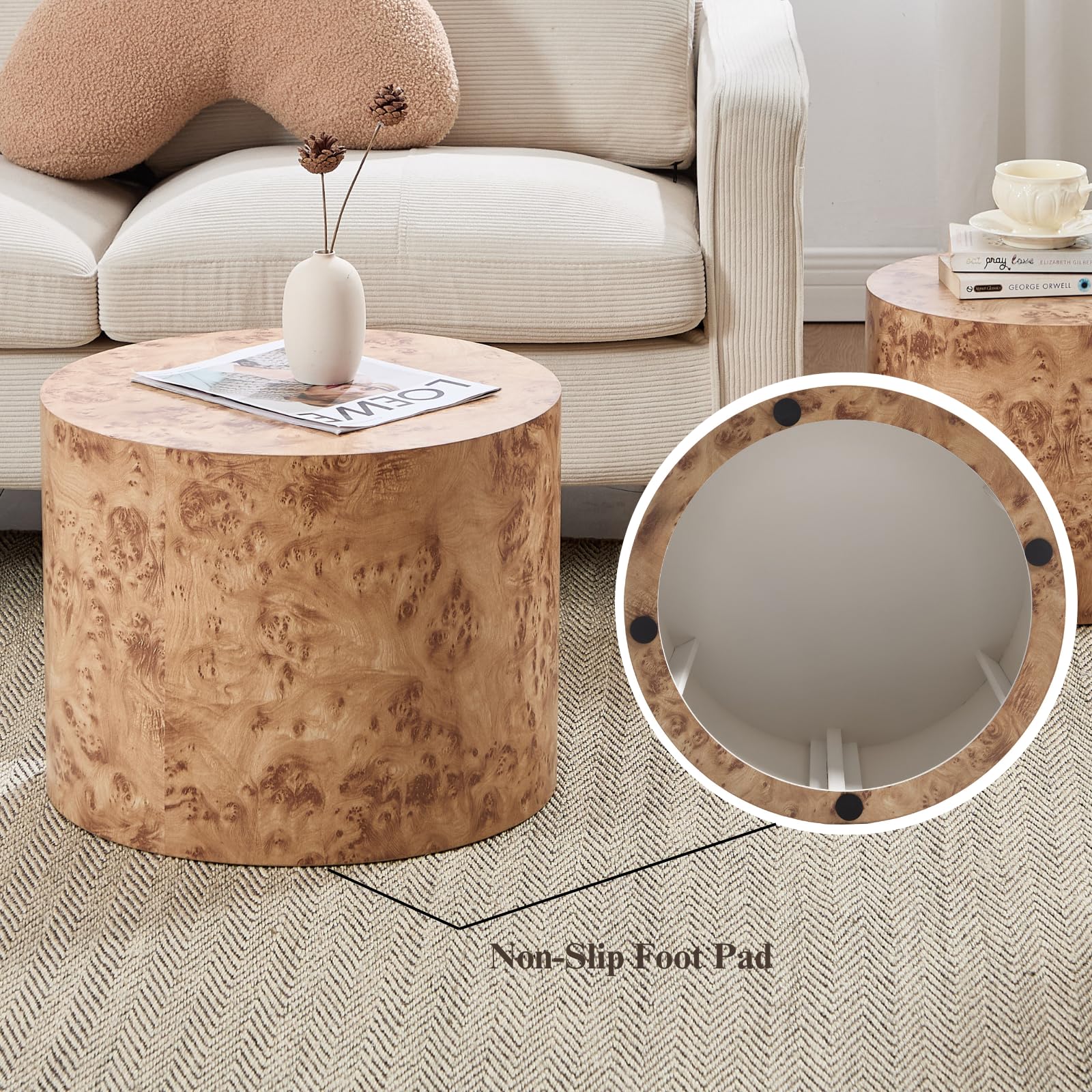 CIMOTA Round Wood Nesting Coffee Table Set of 2 - 24060CT