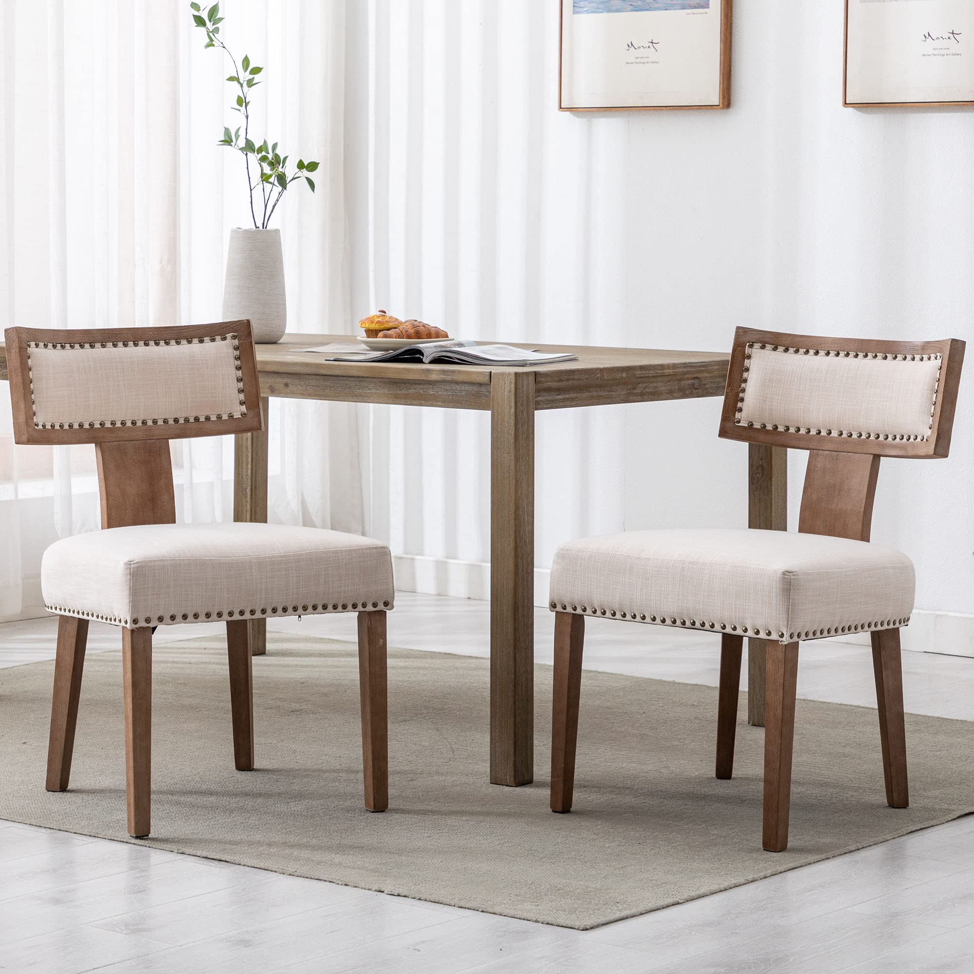 CIMOTA Classic Curved Open Back Dining Chairs Set of 2 - 1670&1917&1918