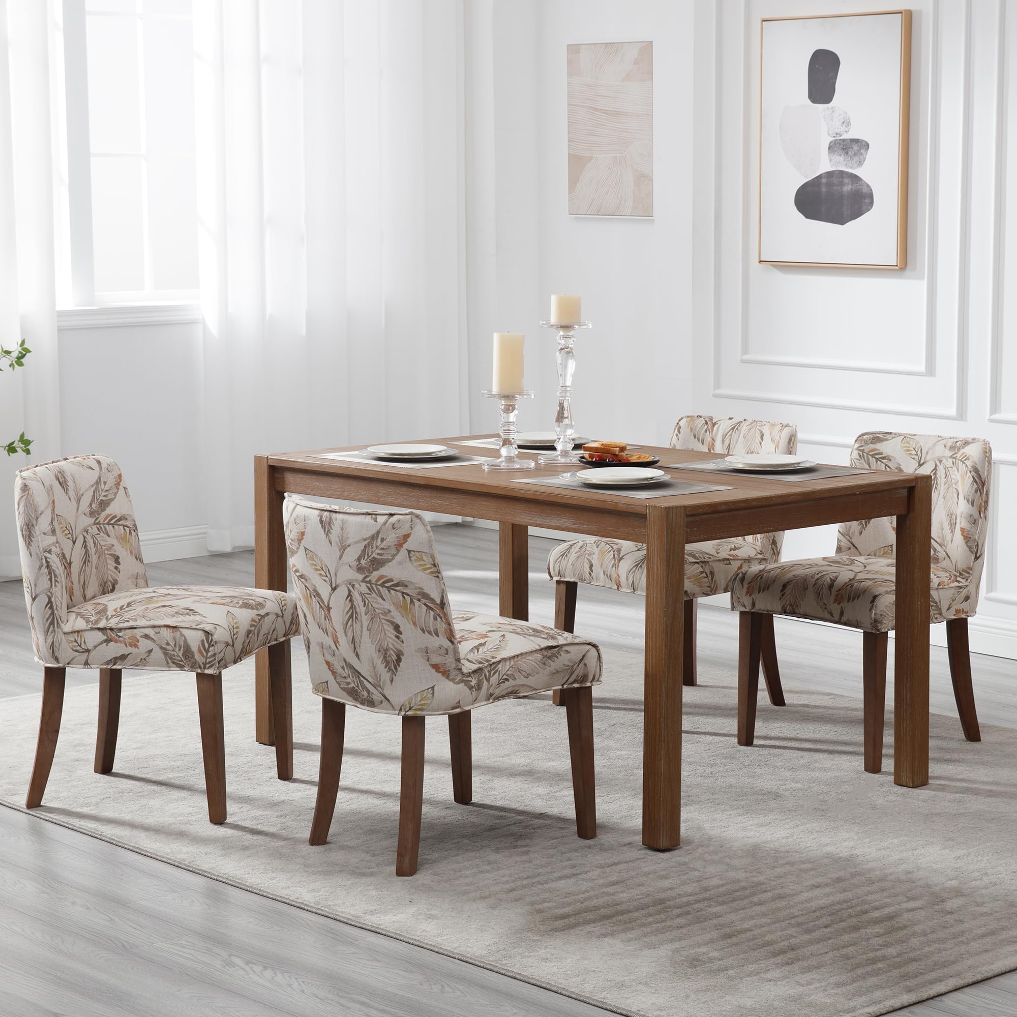 Janoray Farmhouse Fabric Dining Chairs Set of 2 - 2223DC