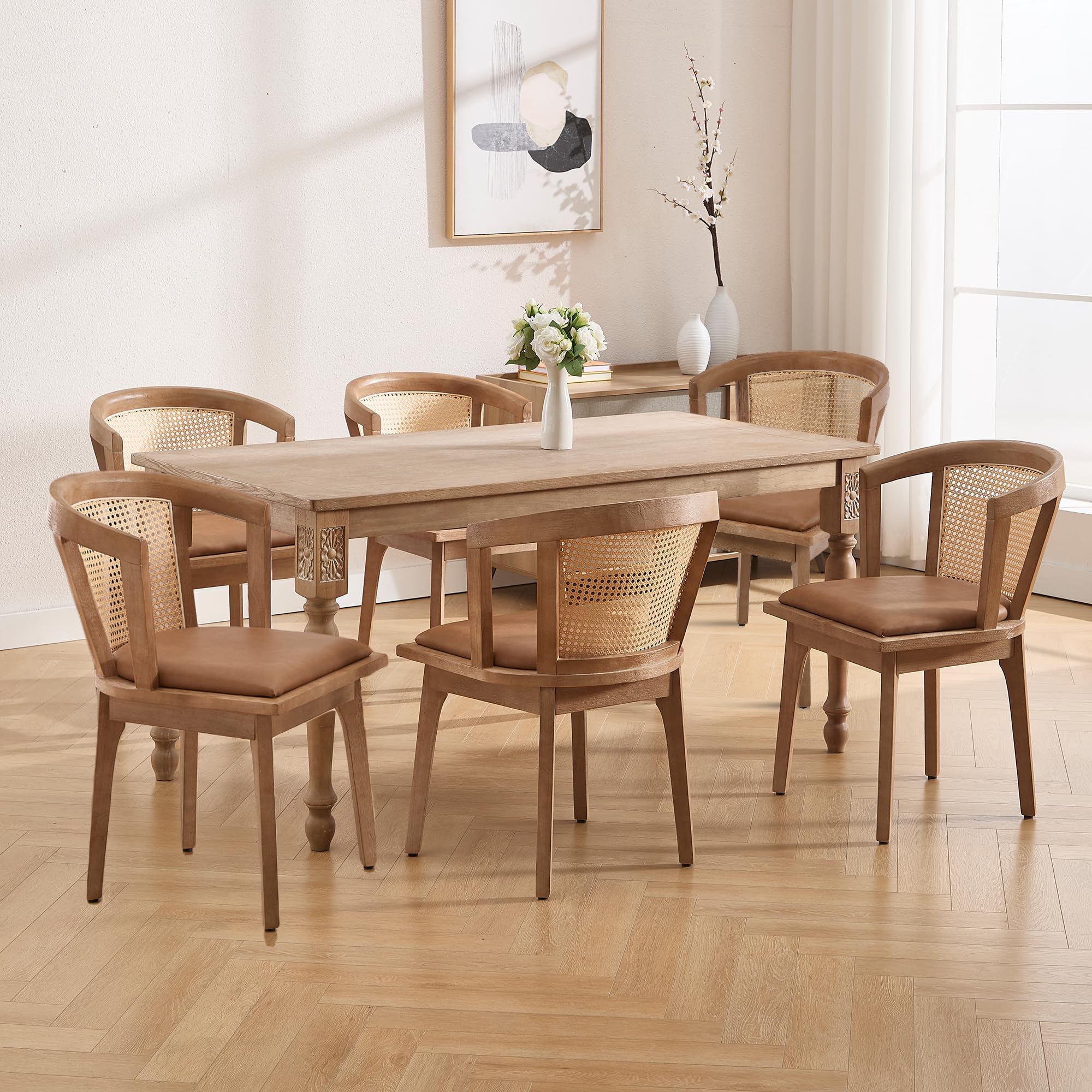 Janoray Dining Chairs with Cane Woven Back Set of 2 - 10085DC