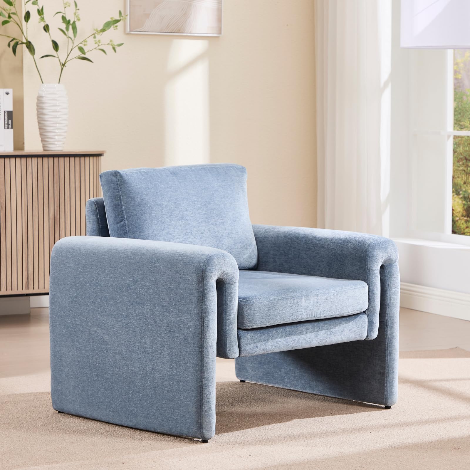 ROCITY Modern Chenille Upholstered Accent Armchair 1 PCS - 7103AC