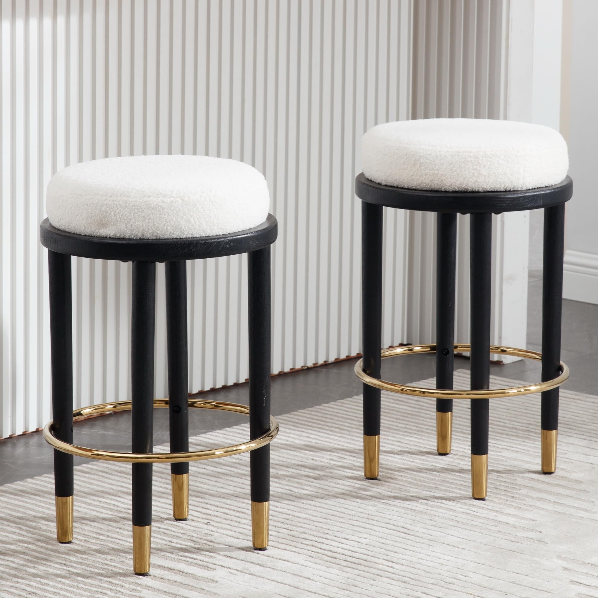 CIMOTA 26"H Backless Round Counter Stools Set of 2- 5783CS