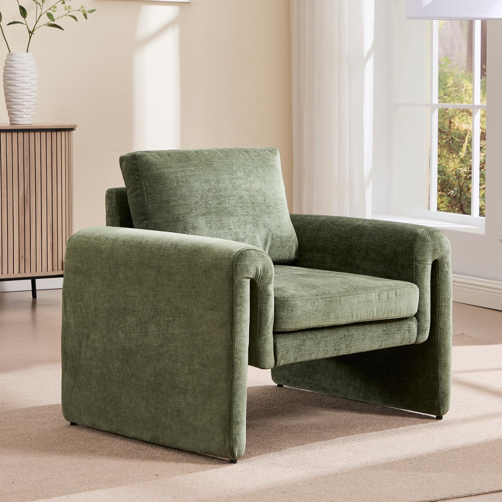 ROCITY Modern Chenille Upholstered Accent Armchair 1 PCS - 7103AC