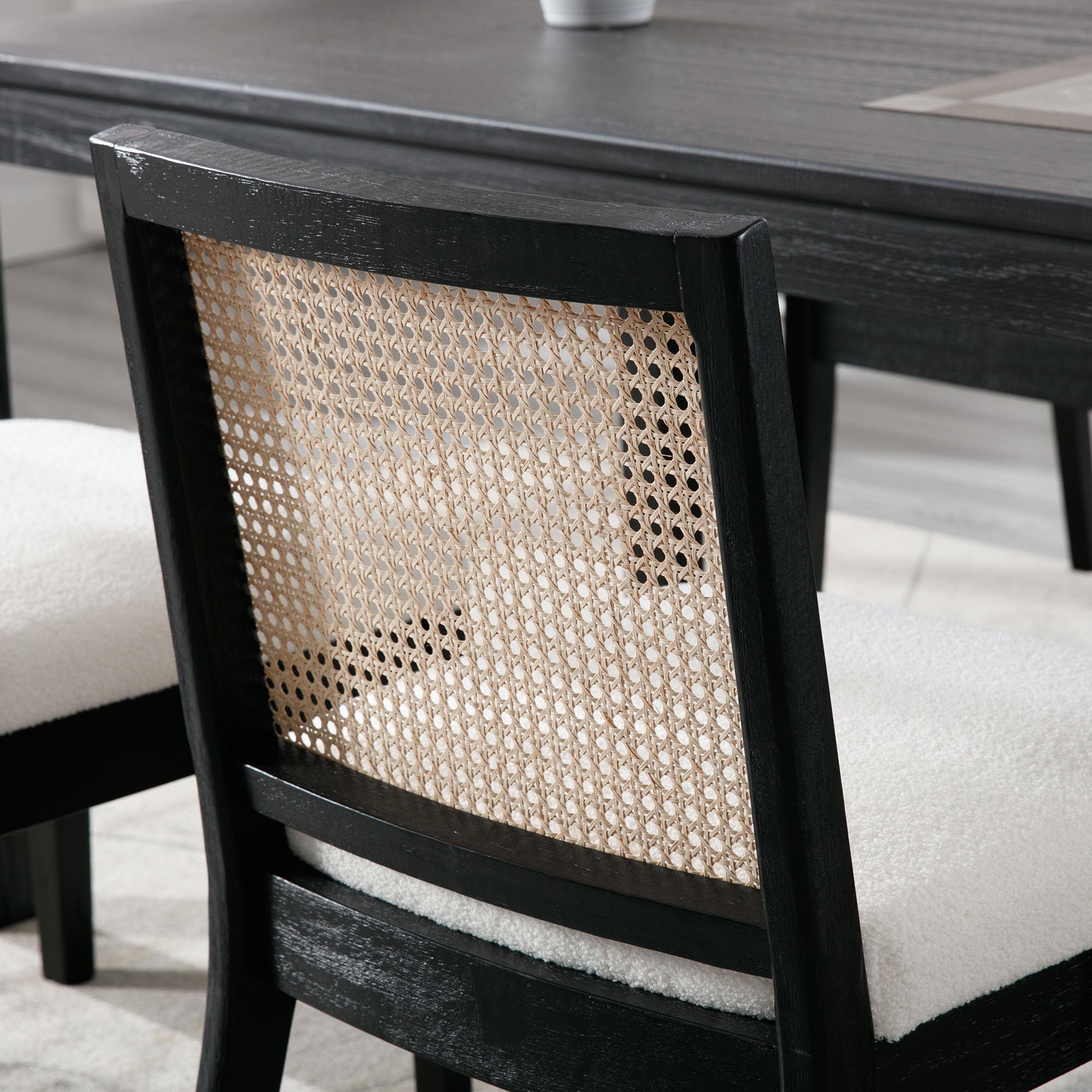 CIMOTA Square Rattan Back Dining Chairs Set of 2 - 1932DC