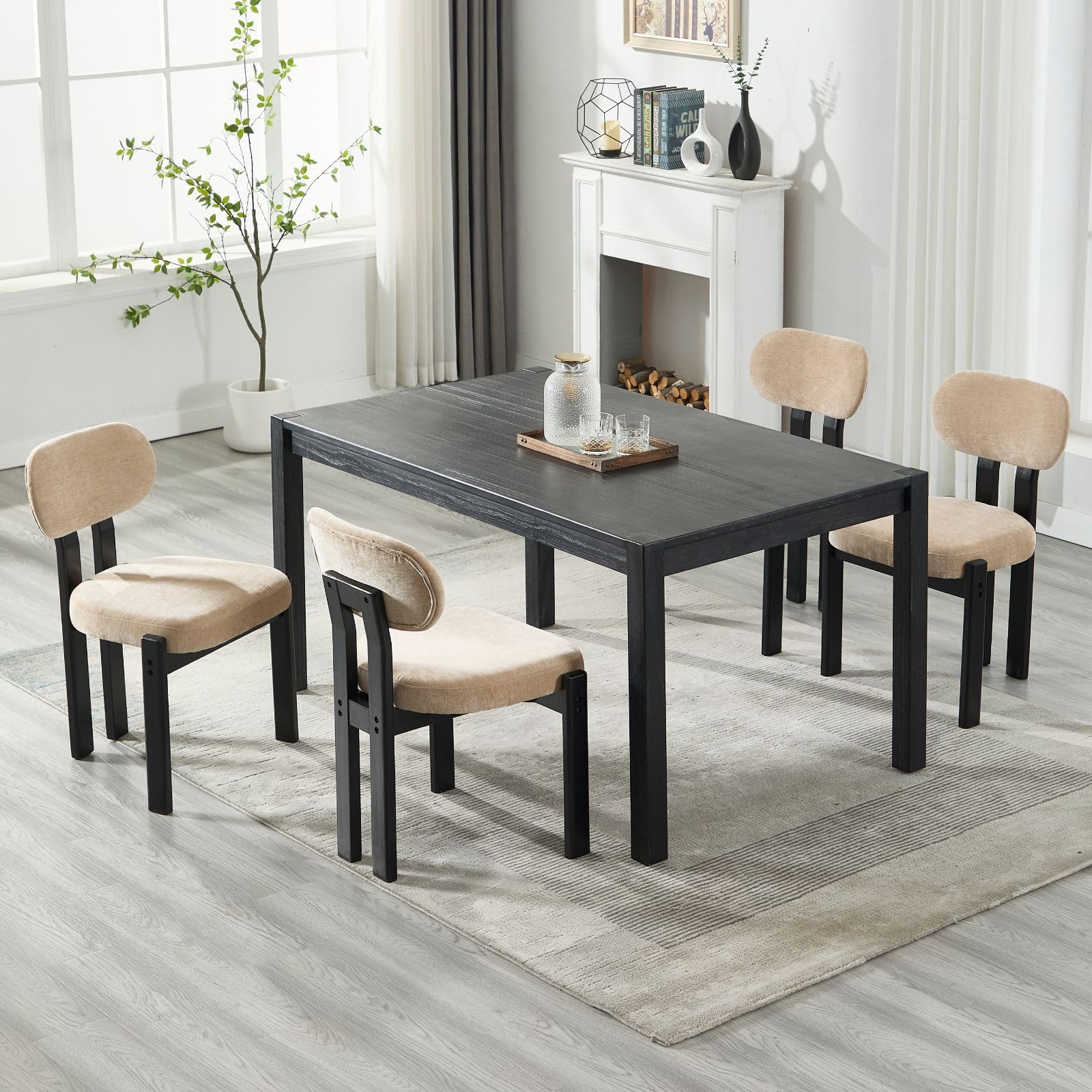 Armless Wood Legs Dining Chairs Set of 2 - 10048DC