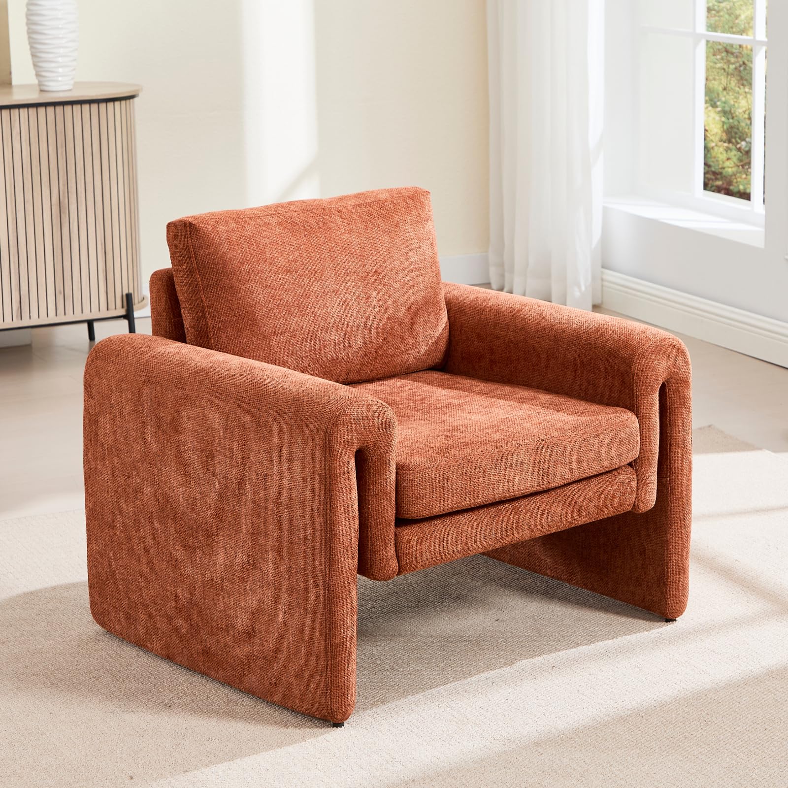 ROCITY Modern Chenille Upholstered Accent Armchair 1 PCS - 7103AC