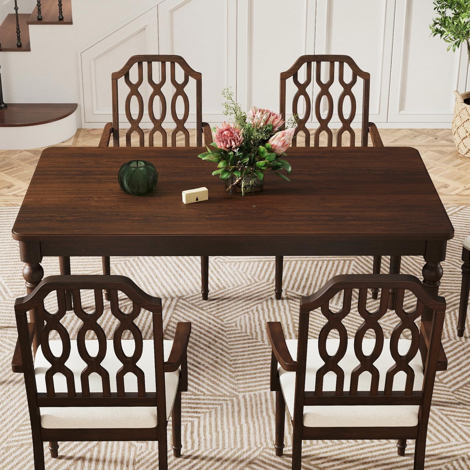 Janoray 63"W Rustic Solid Wood Dining Table - 3204DT