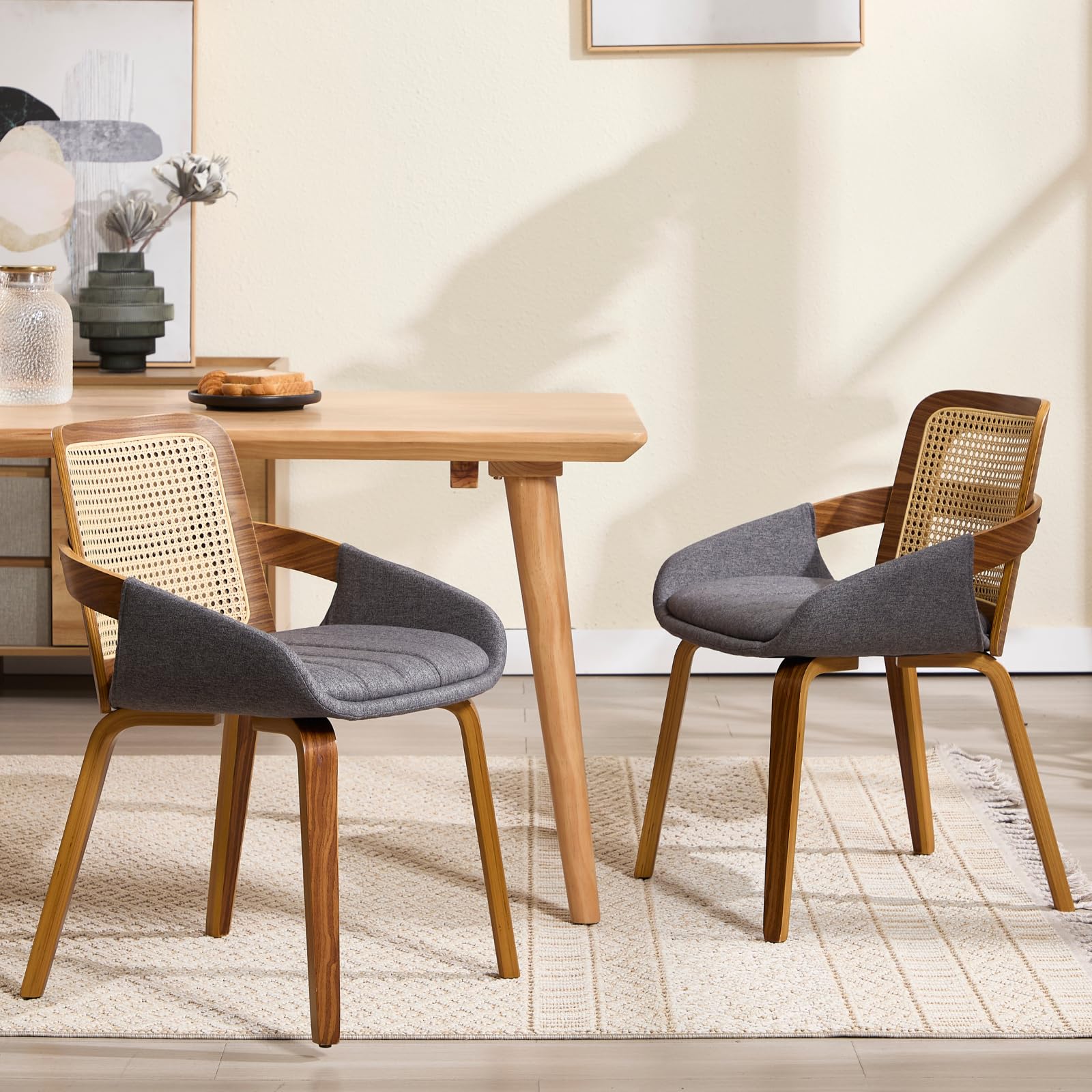 EALSON Rattan Cane Dining Chairs Set of 2 - 61343DC