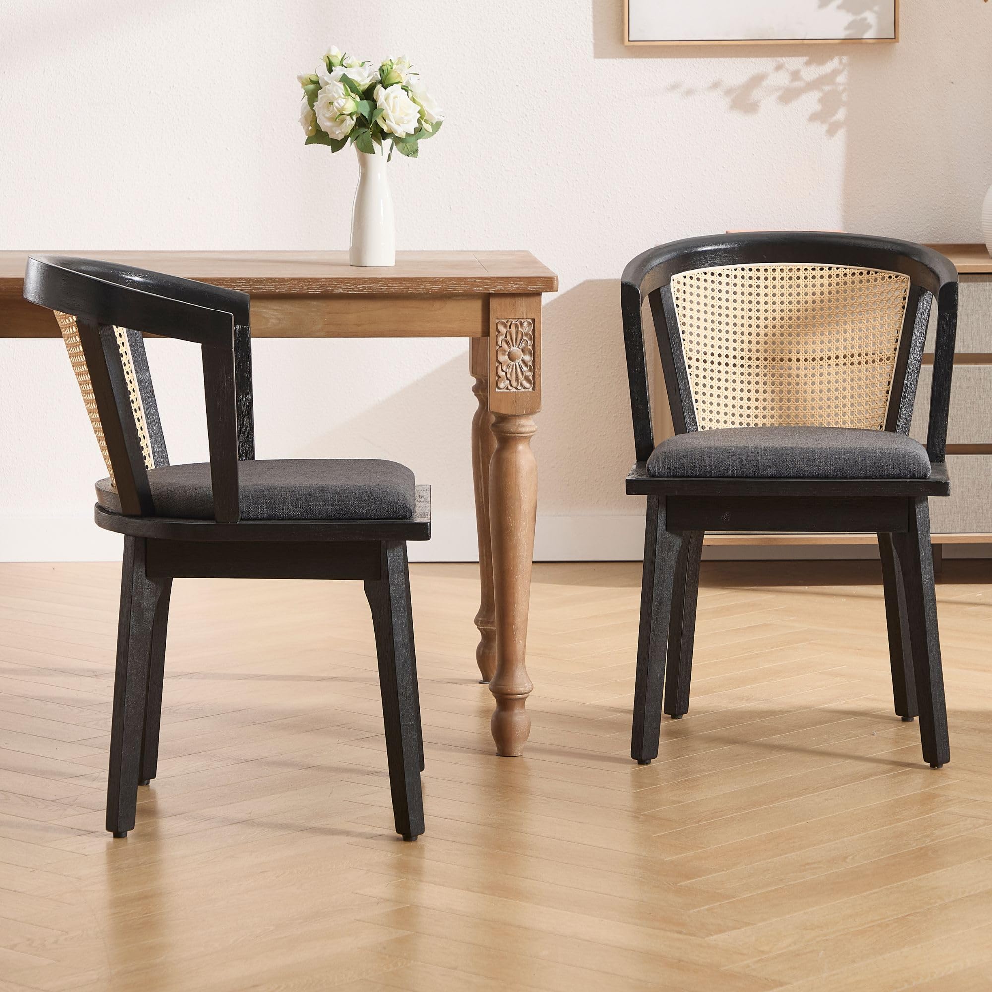 Janoray Dining Chairs with Cane Woven Back Set of 2 - 10085DC