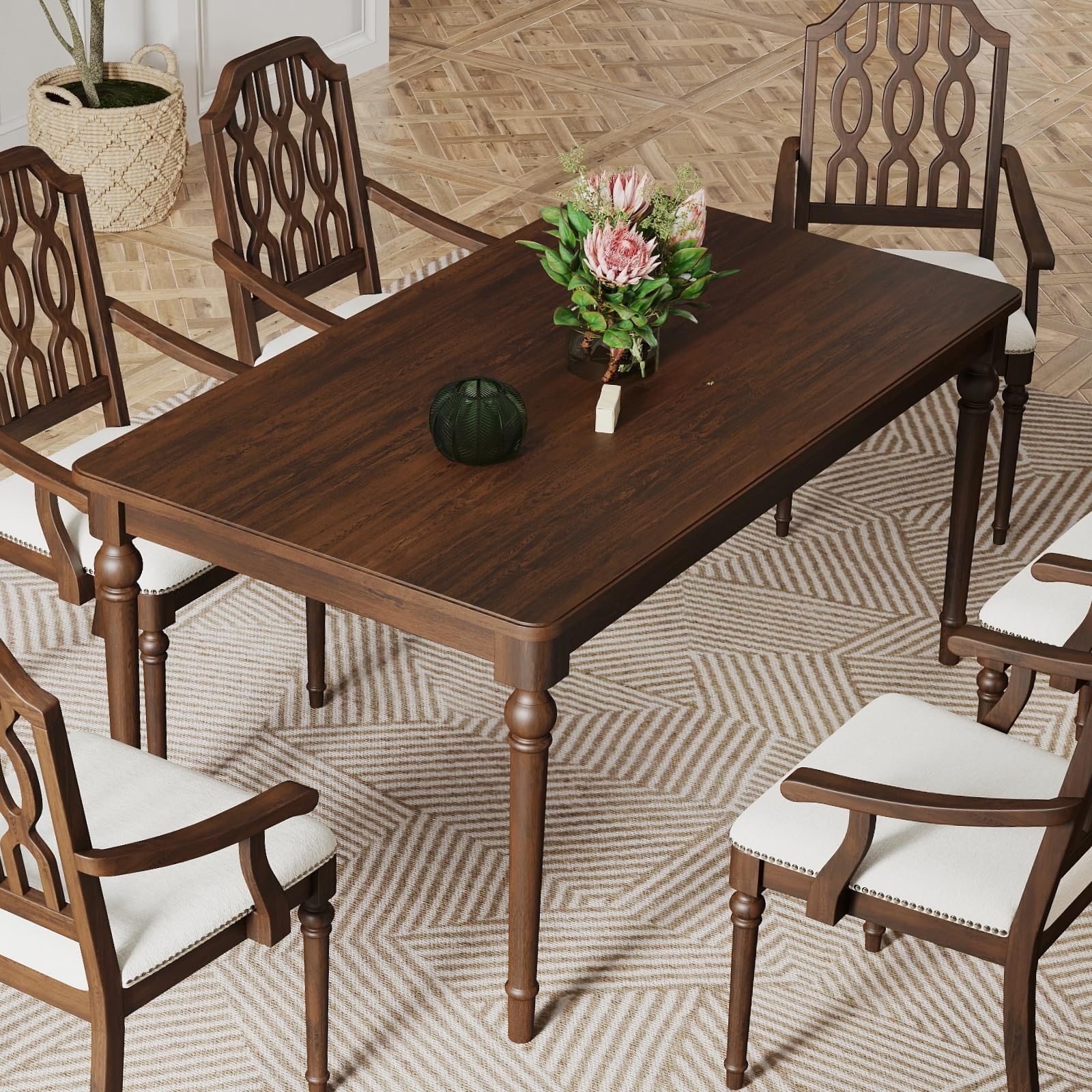 Janoray 63"W Rustic Solid Wood Dining Table - 3204DT