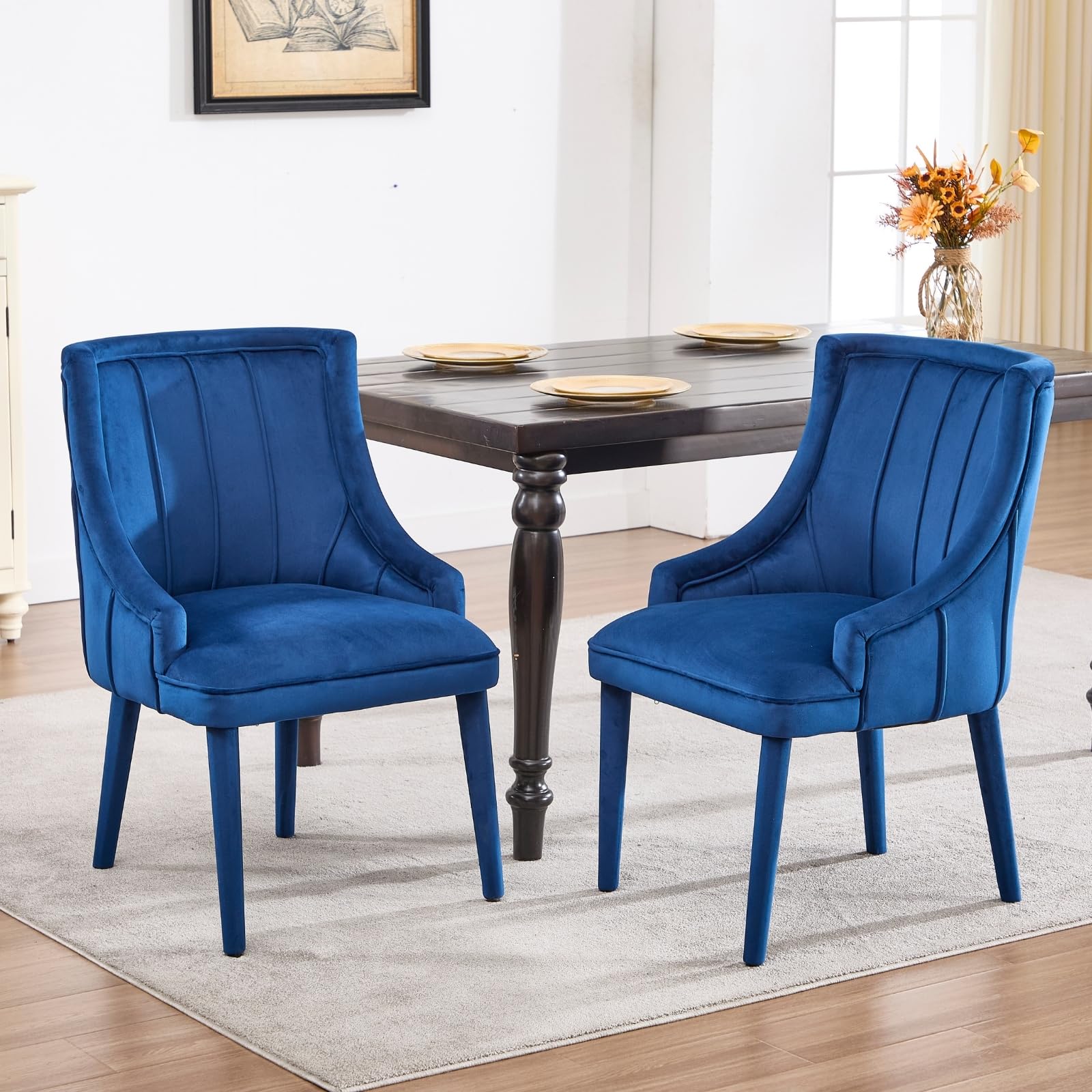 ZH4YOU Tufted Velvet Dining Room Chairs Set of 2 - 10060DC