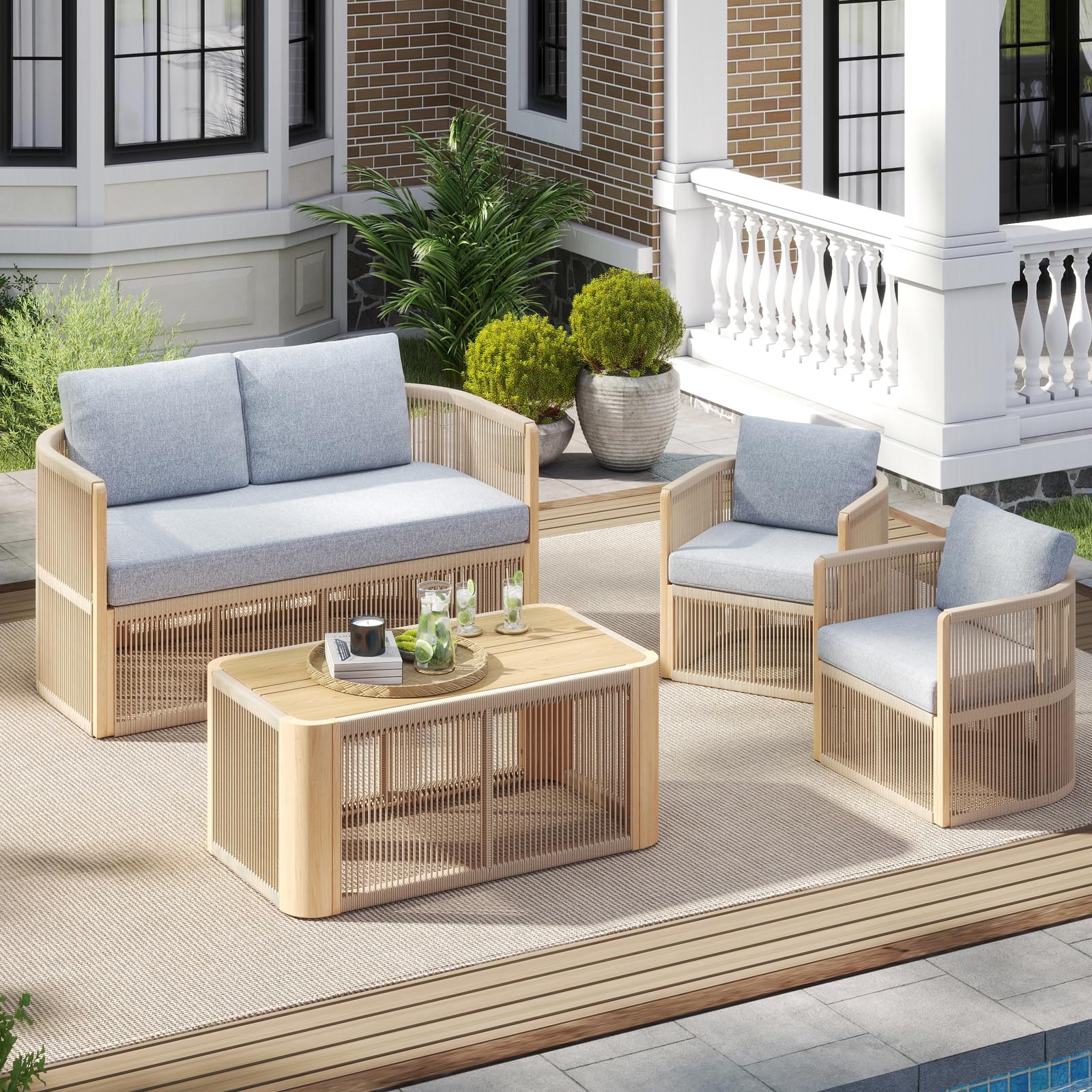 Janoray Woven Rope Outdoor Armchair Set of 2 - 1621AC