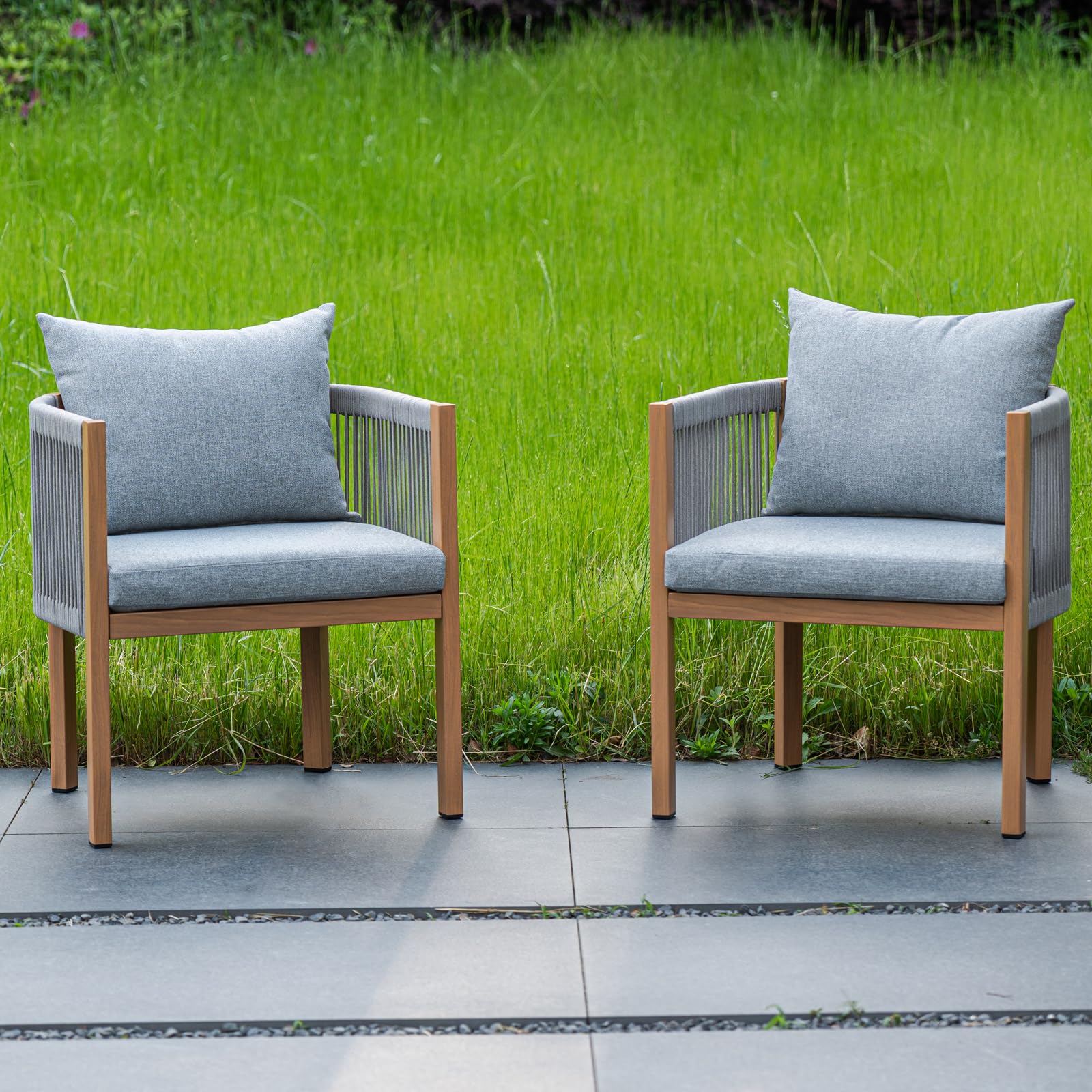 Outdoor Rope Patio Chairs Set of 2 - 25004DC