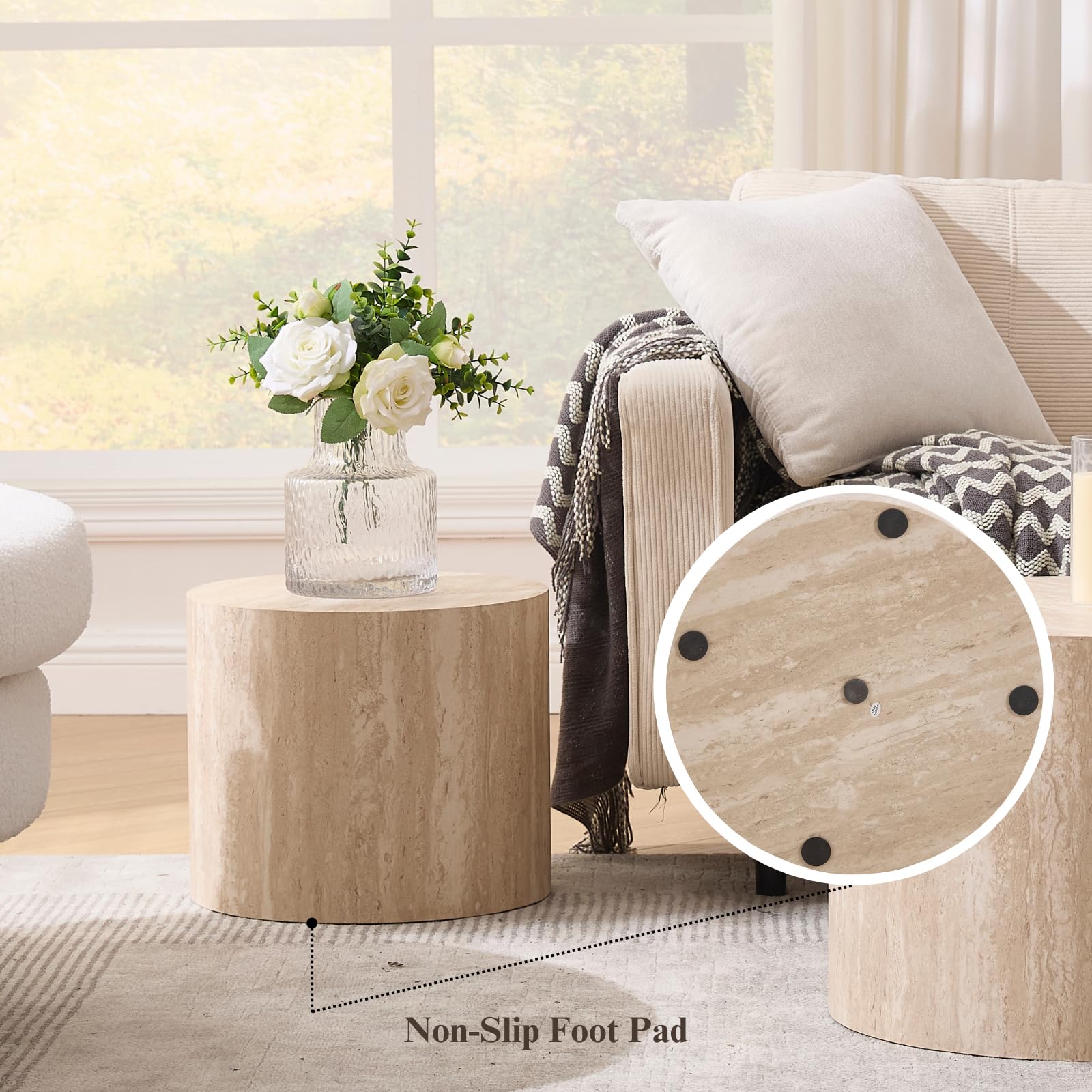 CIMOTA Round Wood Nesting Coffee Table Set of 2 - 24060CT