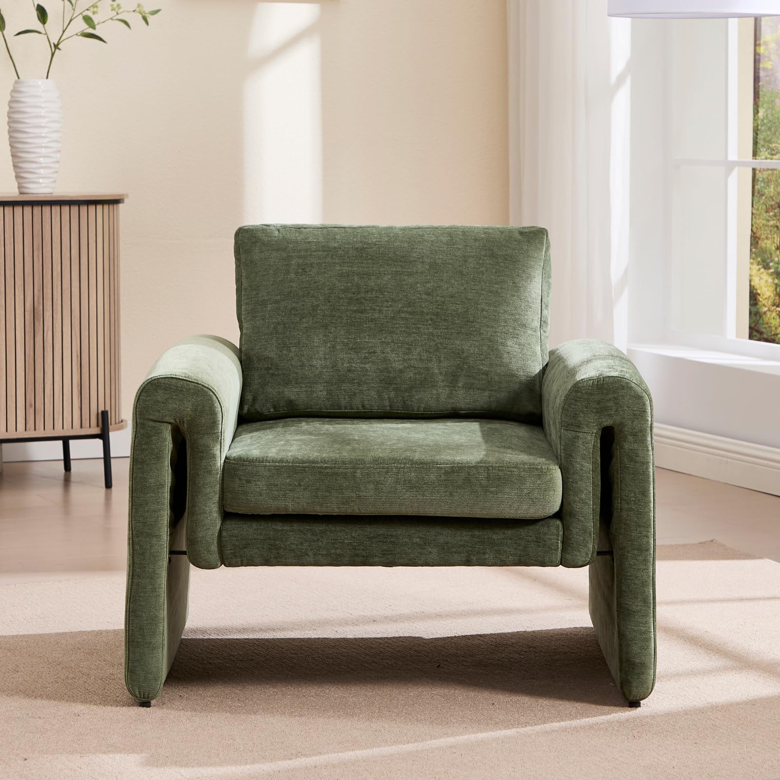 ROCITY Modern Chenille Upholstered Accent Armchair 1 PCS - 7103AC