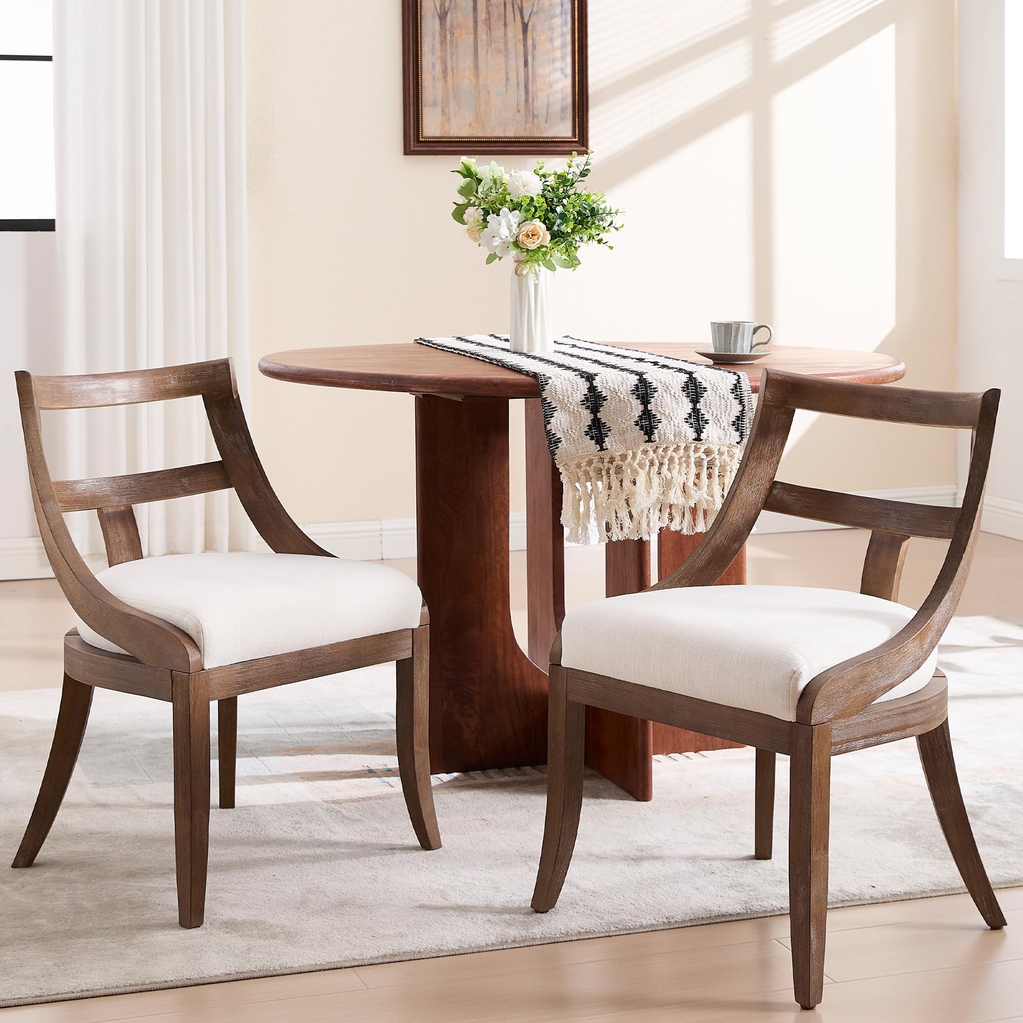 Kmax Mid-century Farmhouse Dining Chairs Set of 2 - X022DC