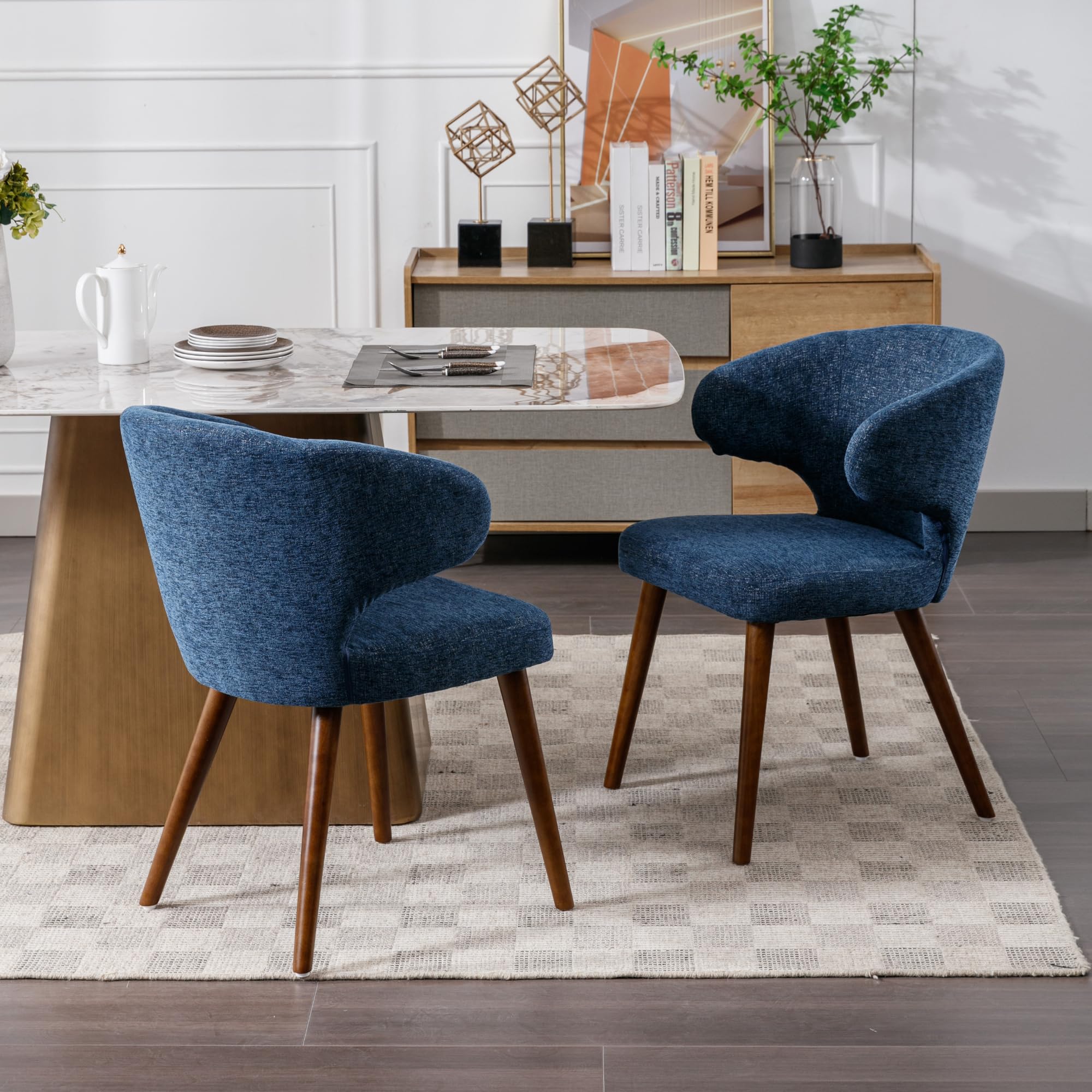 VESCASA Modern Curved Armless Chairs Set of 2 - 8279DC