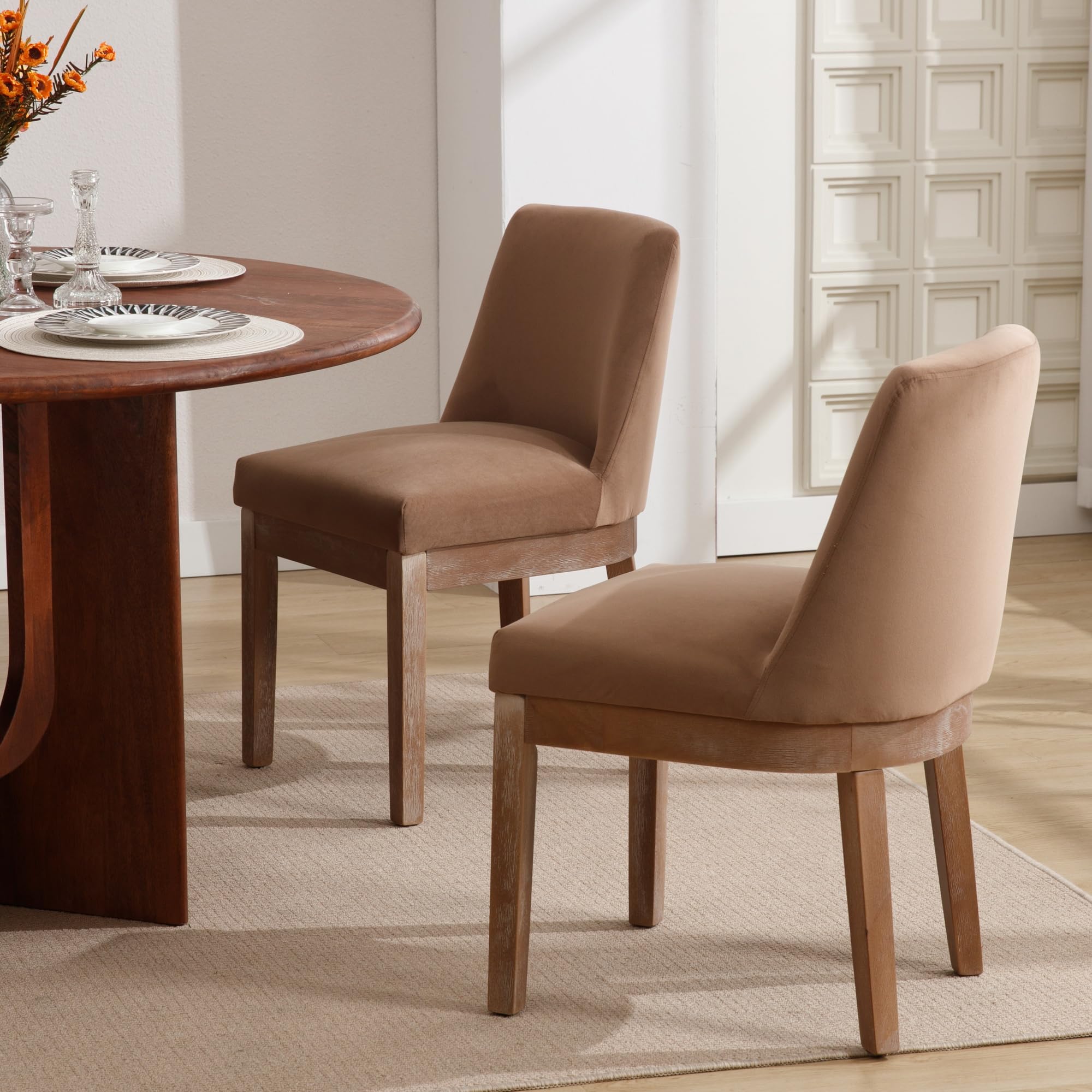 Kmax Dining Chairs with Wood Legs Set of 2 - 8925DC