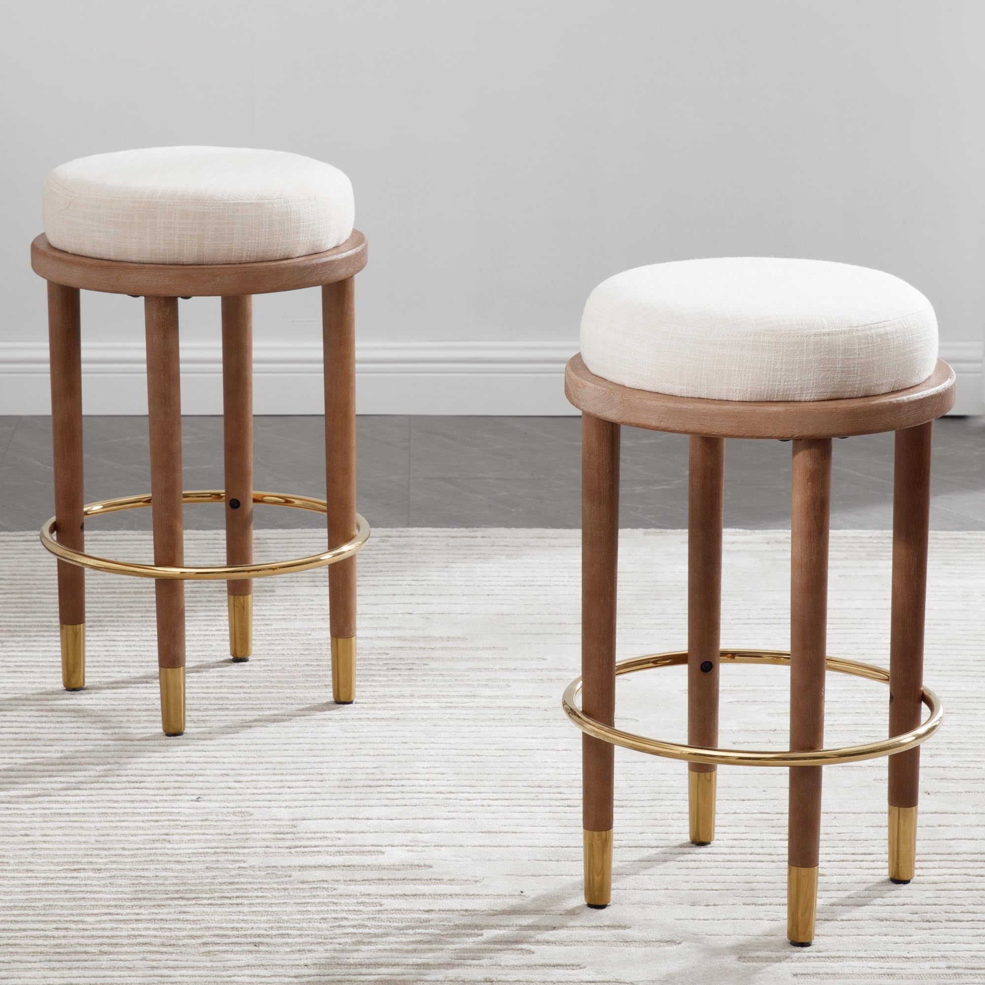 CIMOTA 26"H Backless Round Counter Stools Set of 2- 5783CS