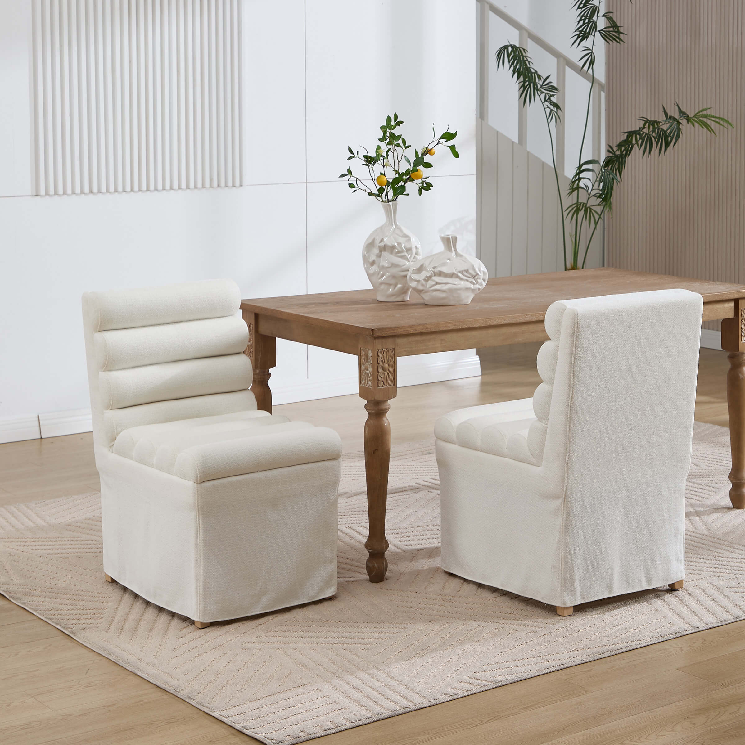 KMAX Parsons Dining Chairs Set of 2 with Cylindrical Cushion - 10127DC