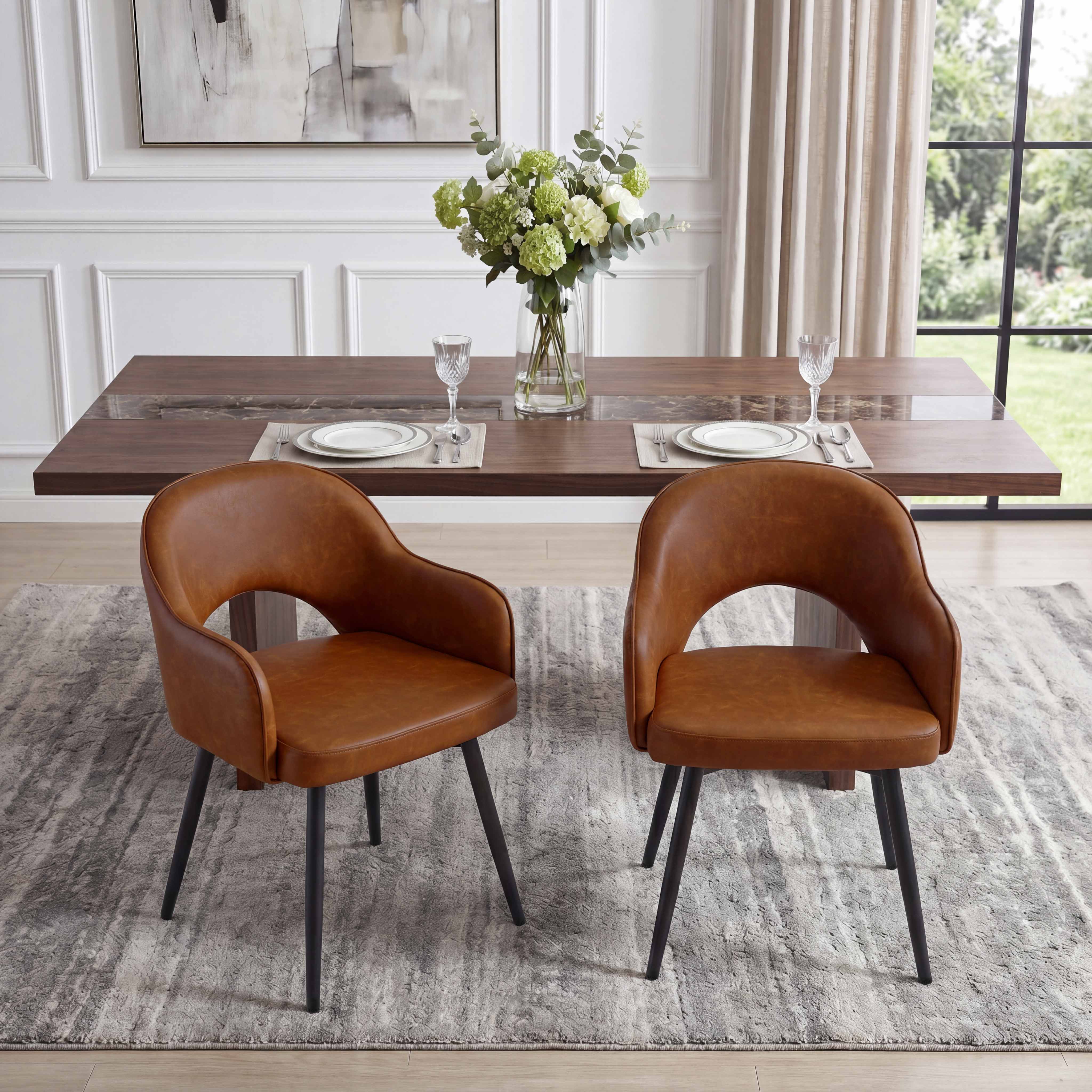 Swivel Kitchen Dining Chairs Set of 2 - 19027DC