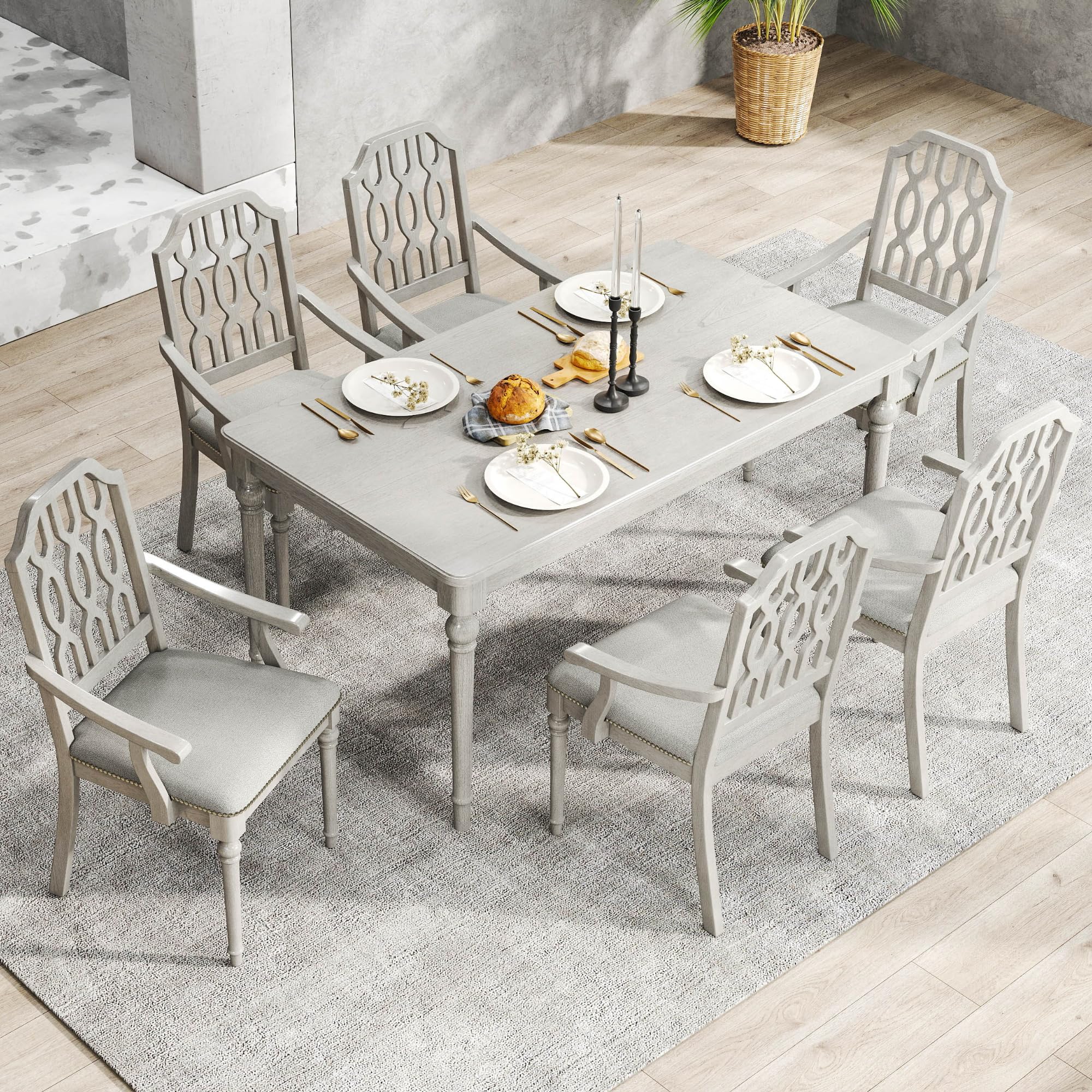 Kmax Farmhouse Rectangle Dining Chairs Set of 2 - 8171