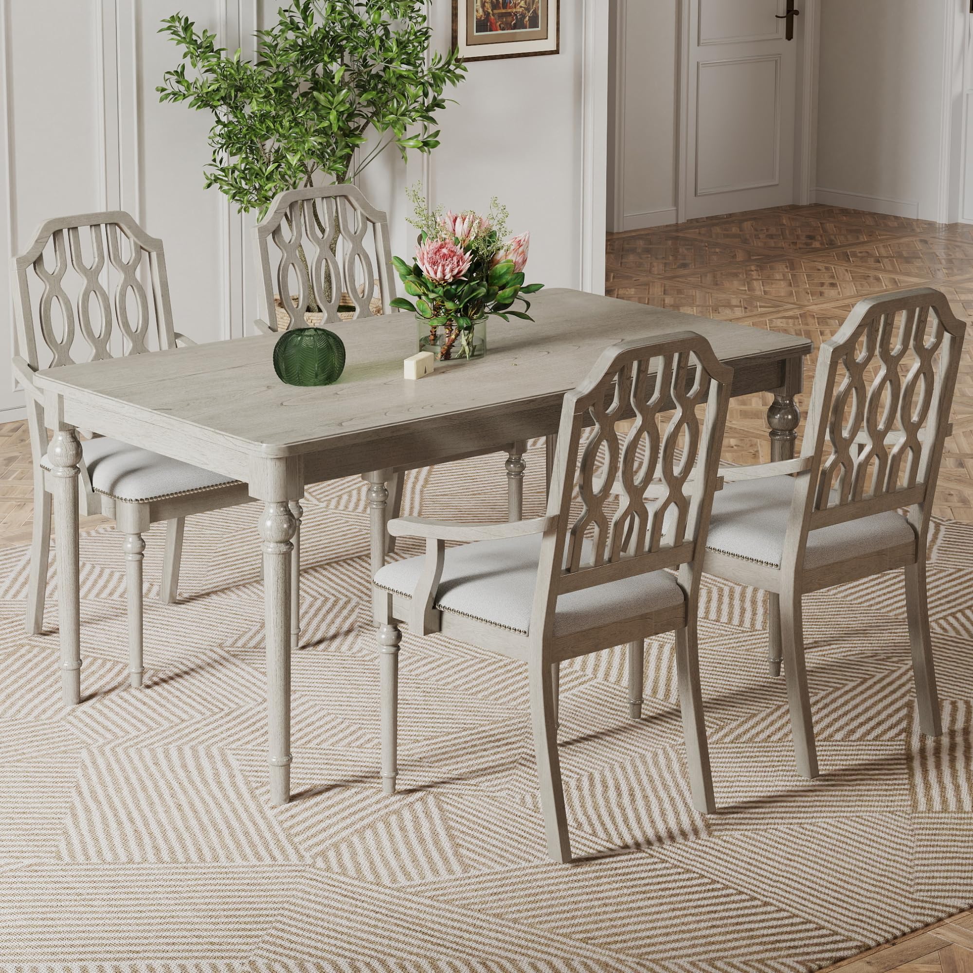 Kmax Farmhouse Rectangle Dining Chairs Set of 2 - 8171