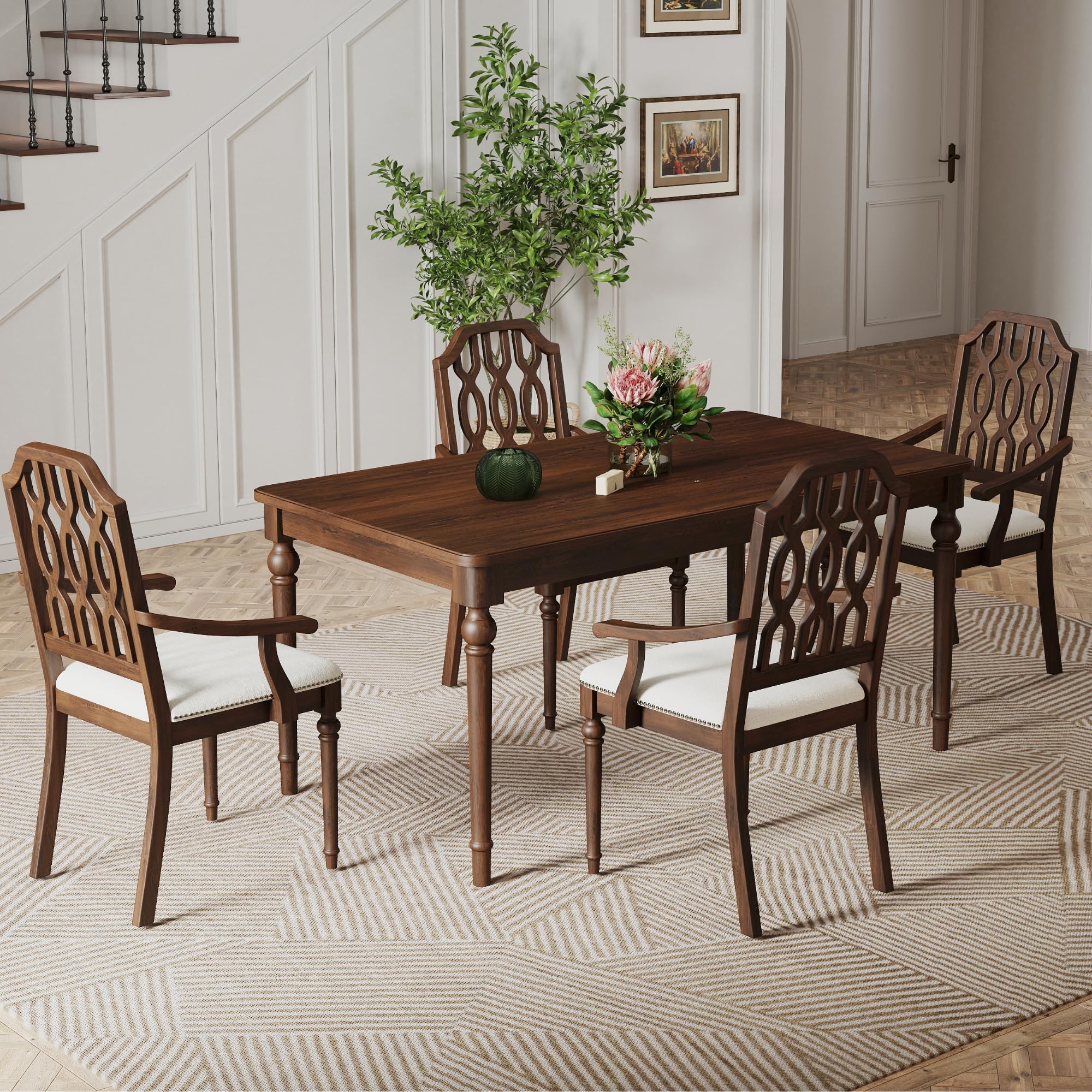 Kmax Farmhouse Rectangle Dining Chairs Set of 2 - 8171