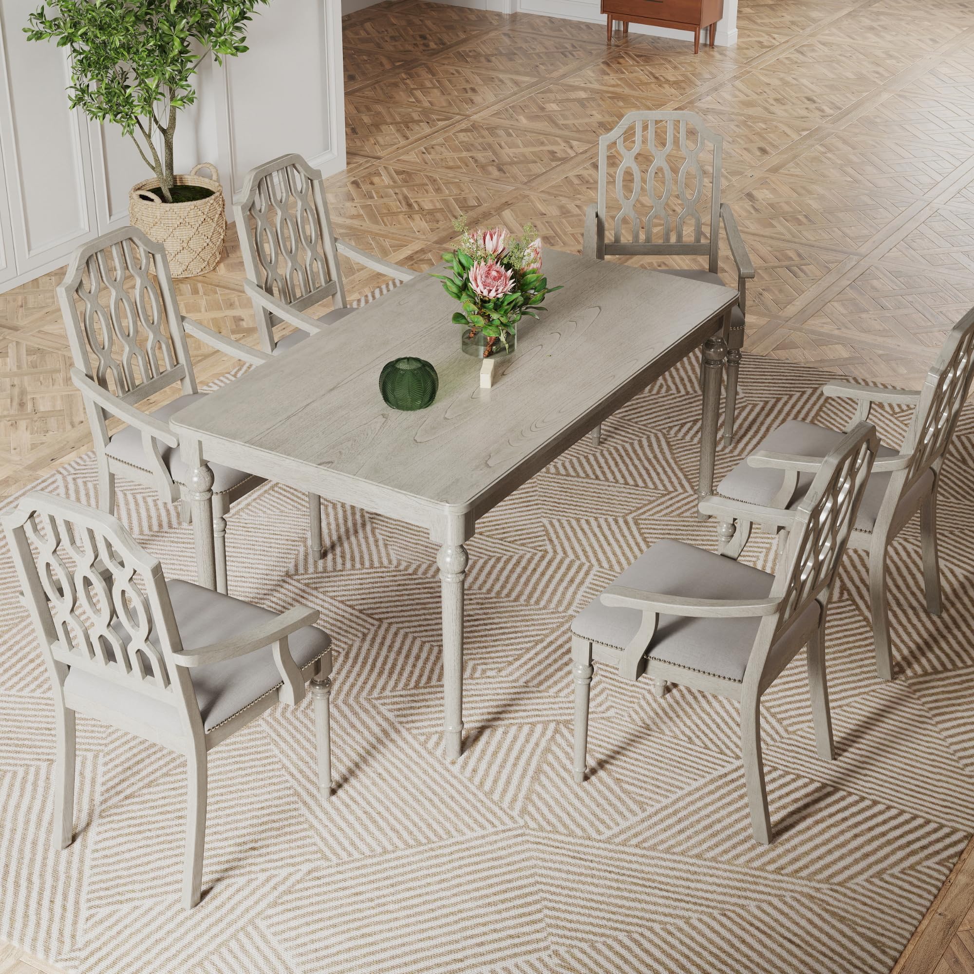 Kmax Farmhouse Rectangle Dining Chairs Set of 2 - 8171