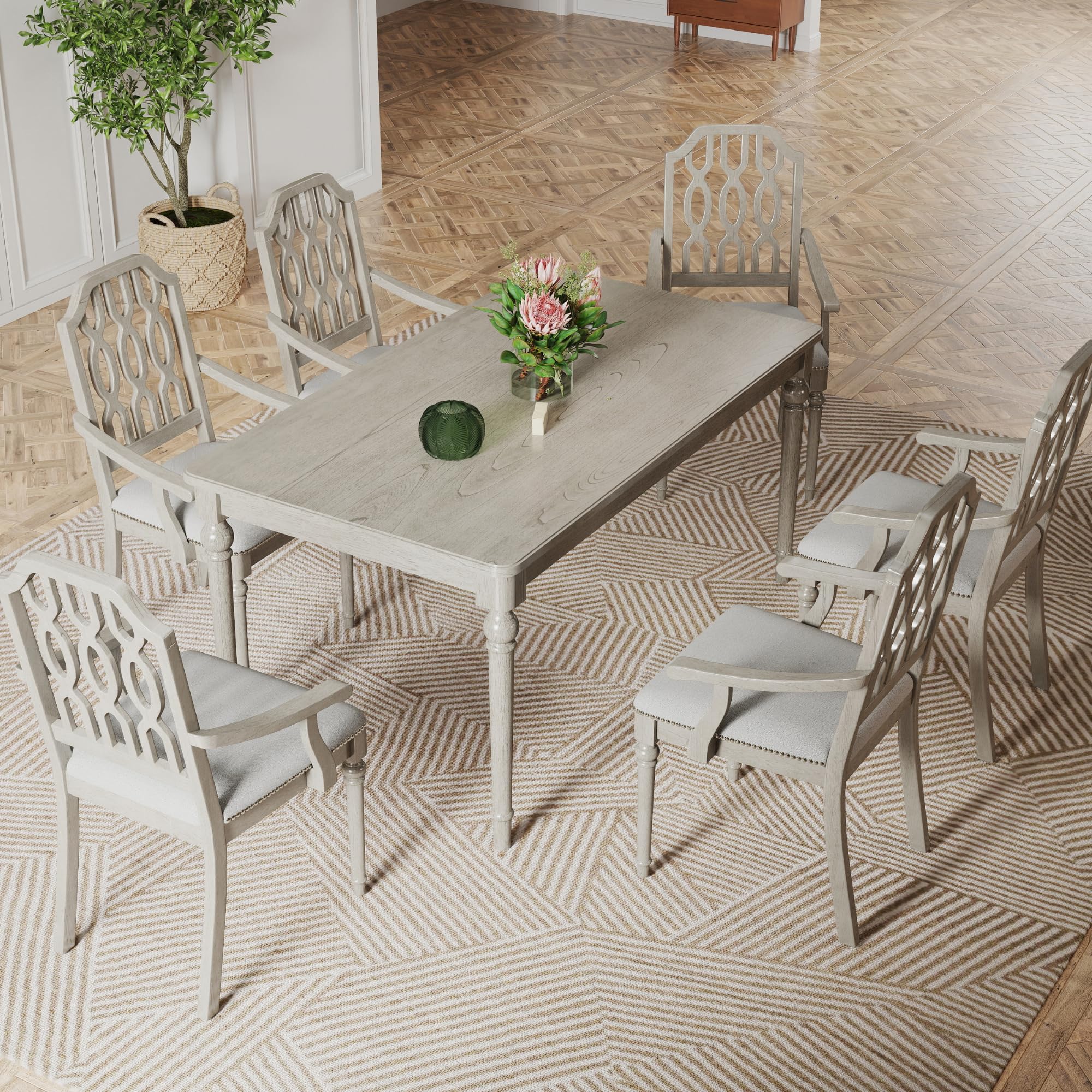 Kmax Farmhouse Rectangle Dining Chairs Set of 2 - 8171