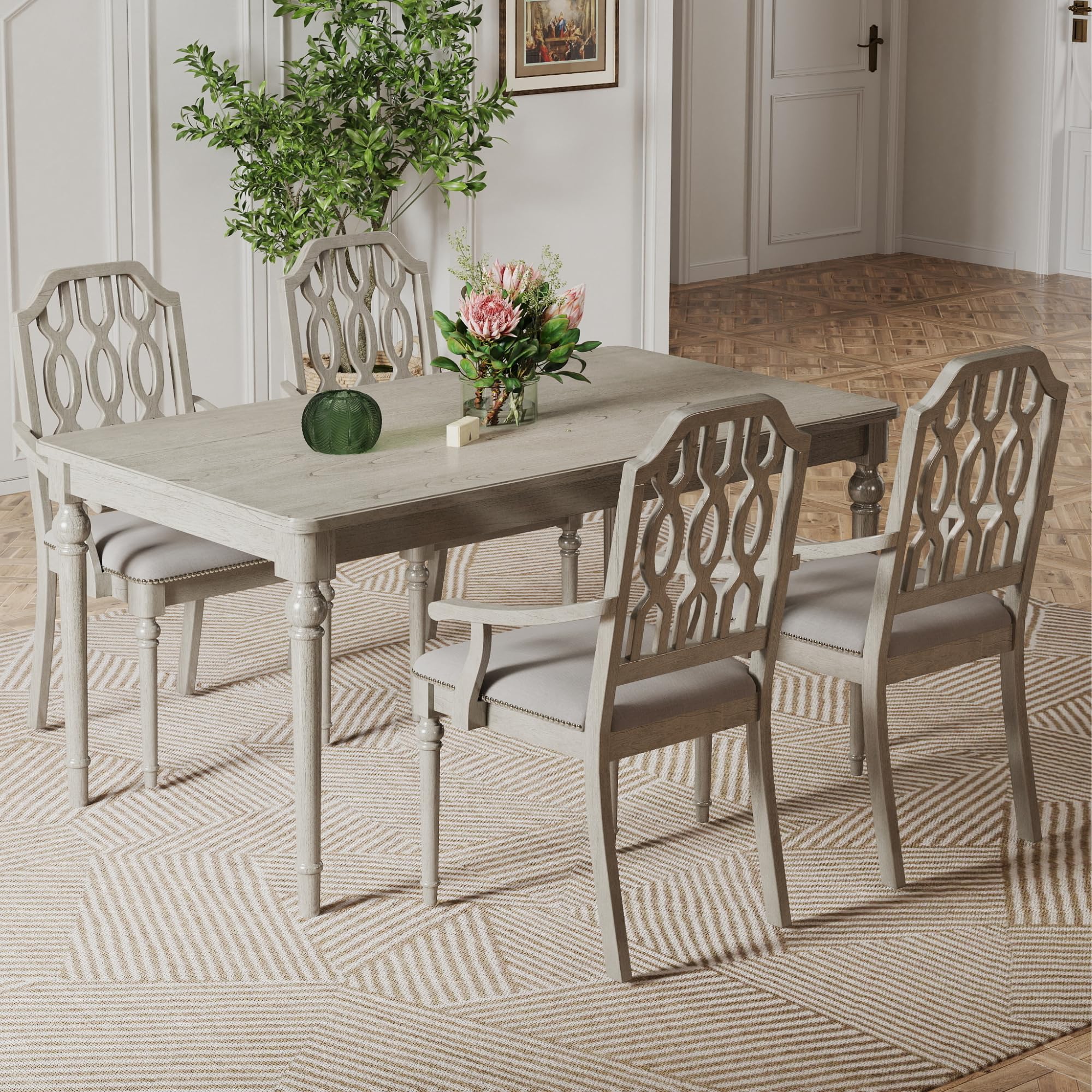 Kmax Farmhouse Rectangle Dining Chairs Set of 2 - 8171