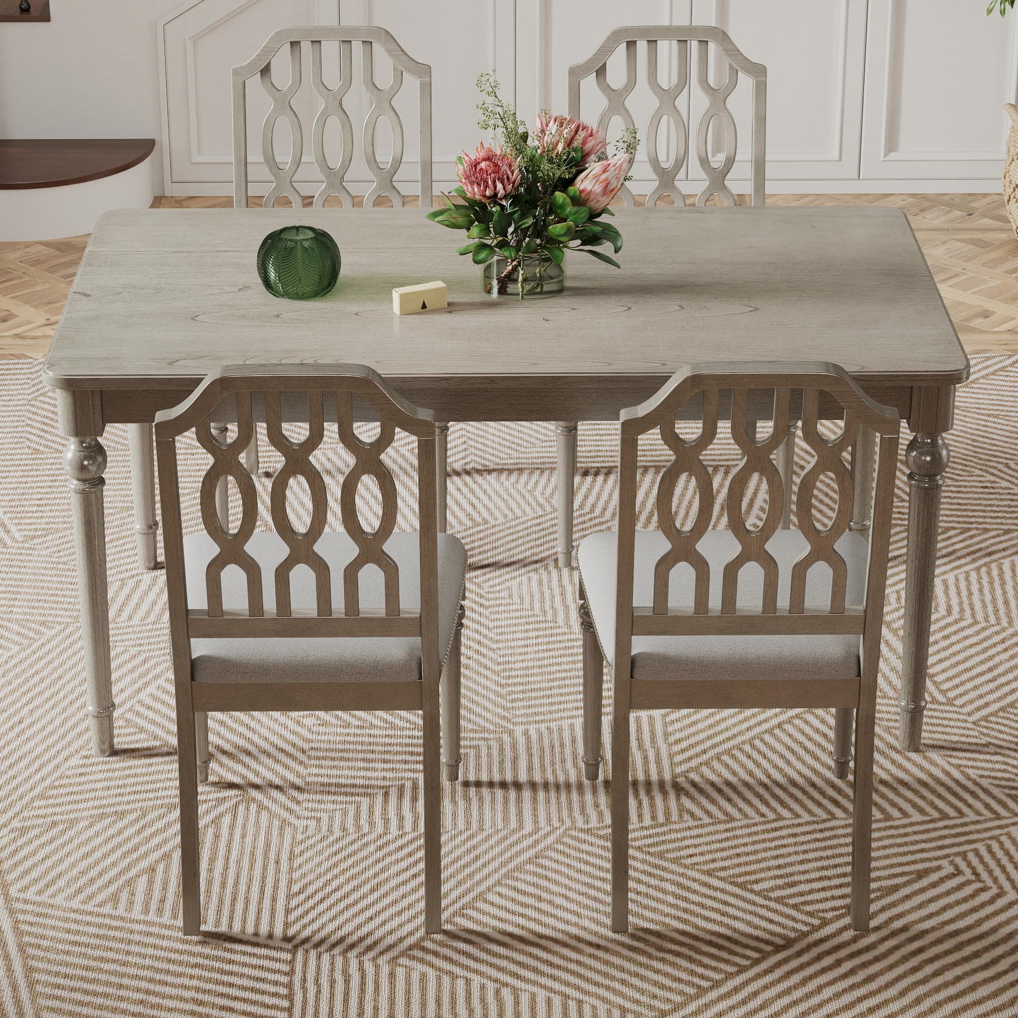 Kmax Farmhouse Rectangle Dining Chairs Set of 2 - 8171