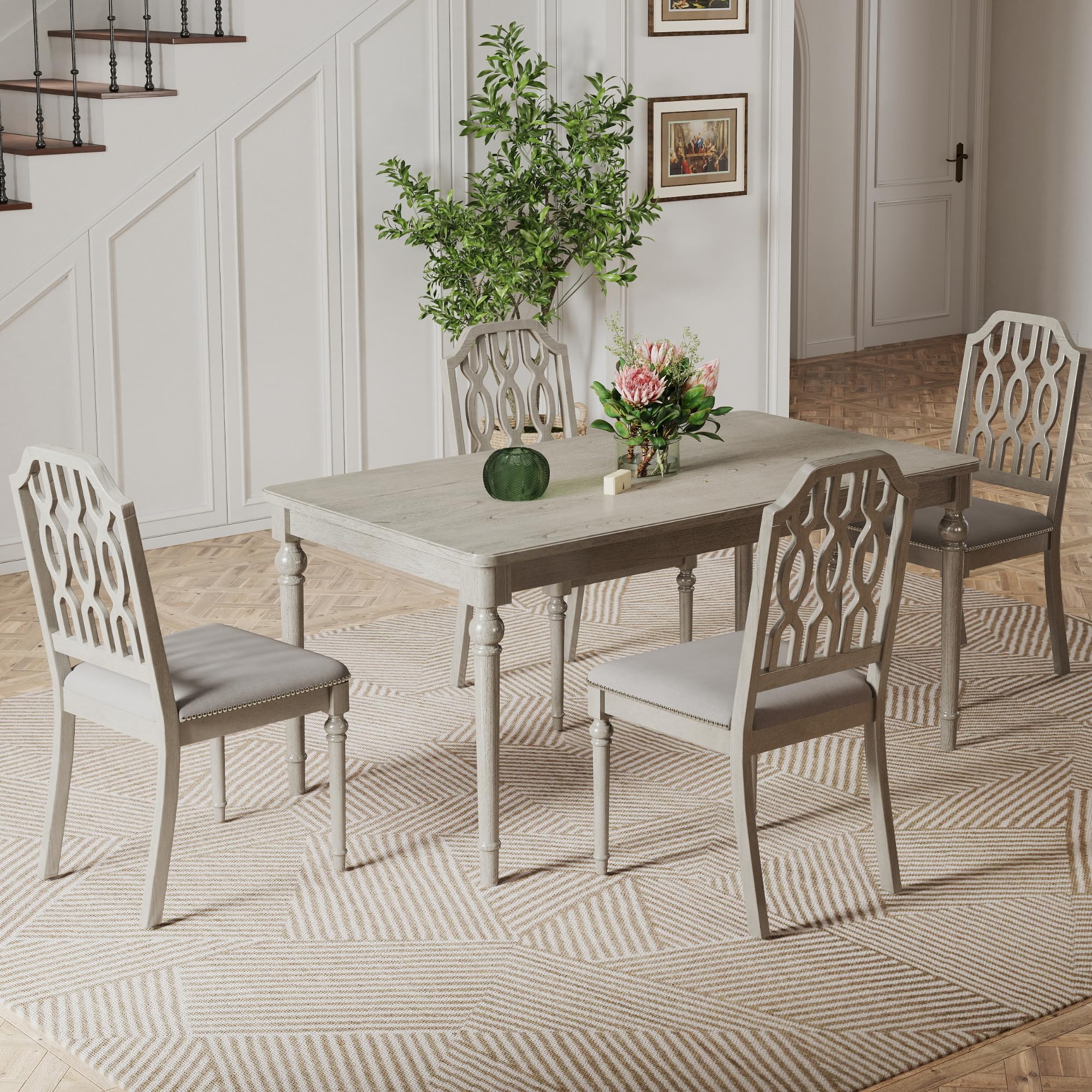 Kmax Farmhouse Rectangle Dining Chairs Set of 2 - 8171