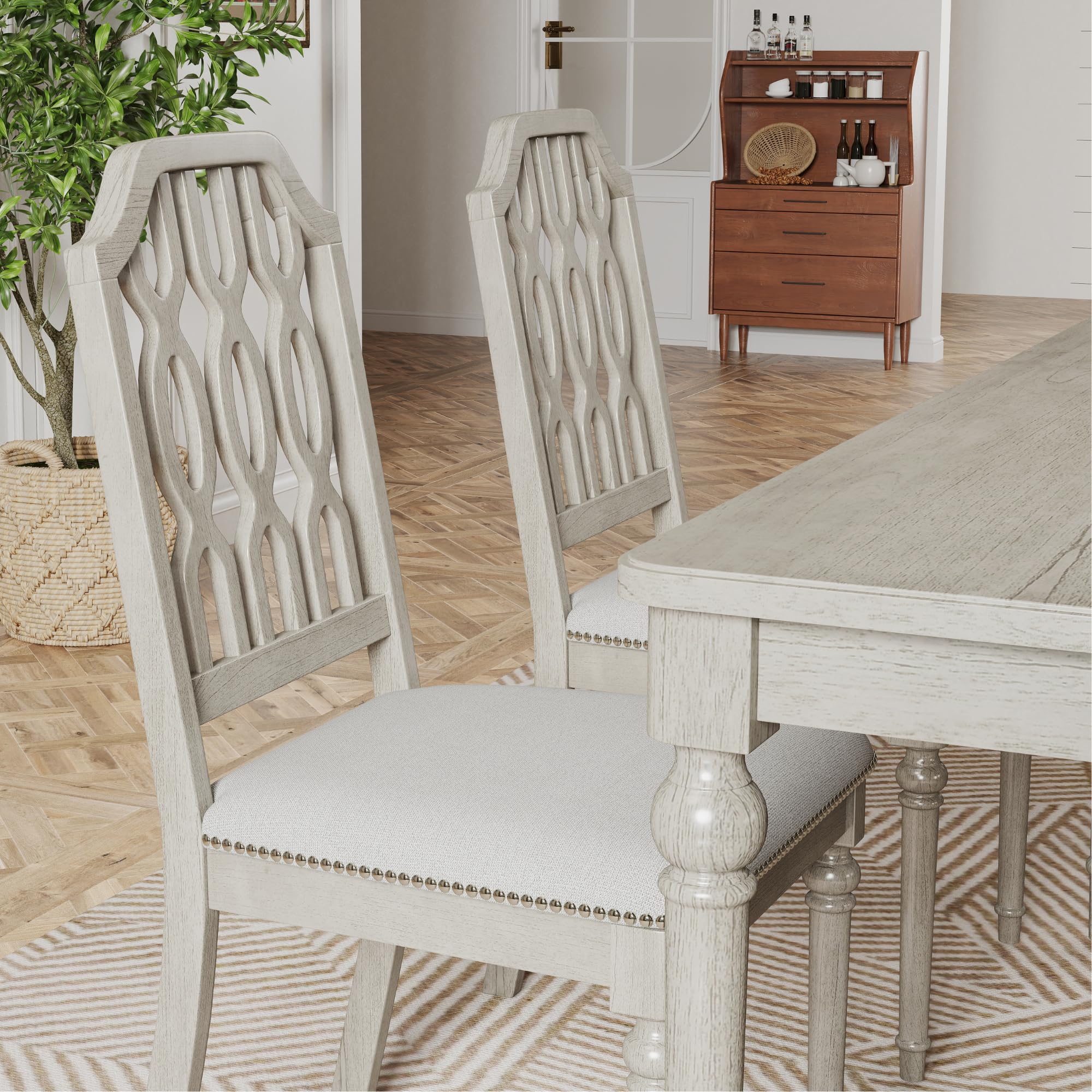 Kmax Farmhouse Rectangle Dining Chairs Set of 2 - 8171