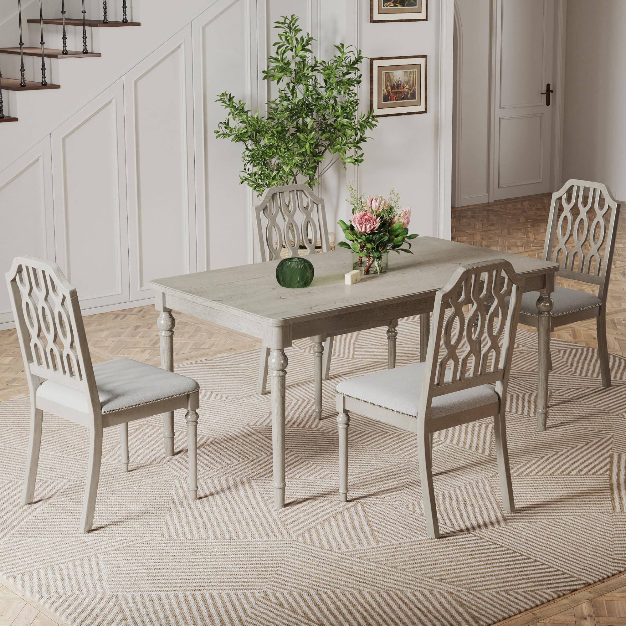 Kmax Farmhouse Rectangle Dining Chairs Set of 2 - 8171