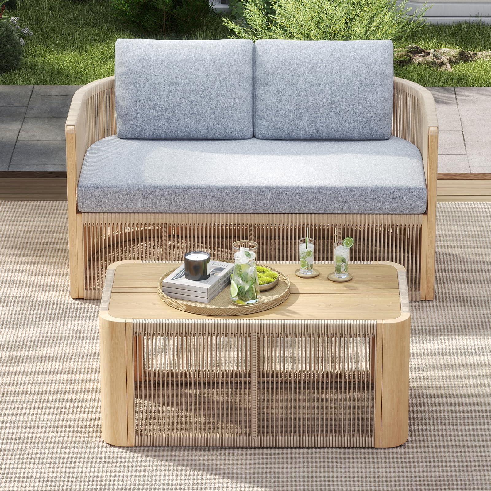 Janoray Woven Rope Outdoor Armchair Set of 2 - 1621AC