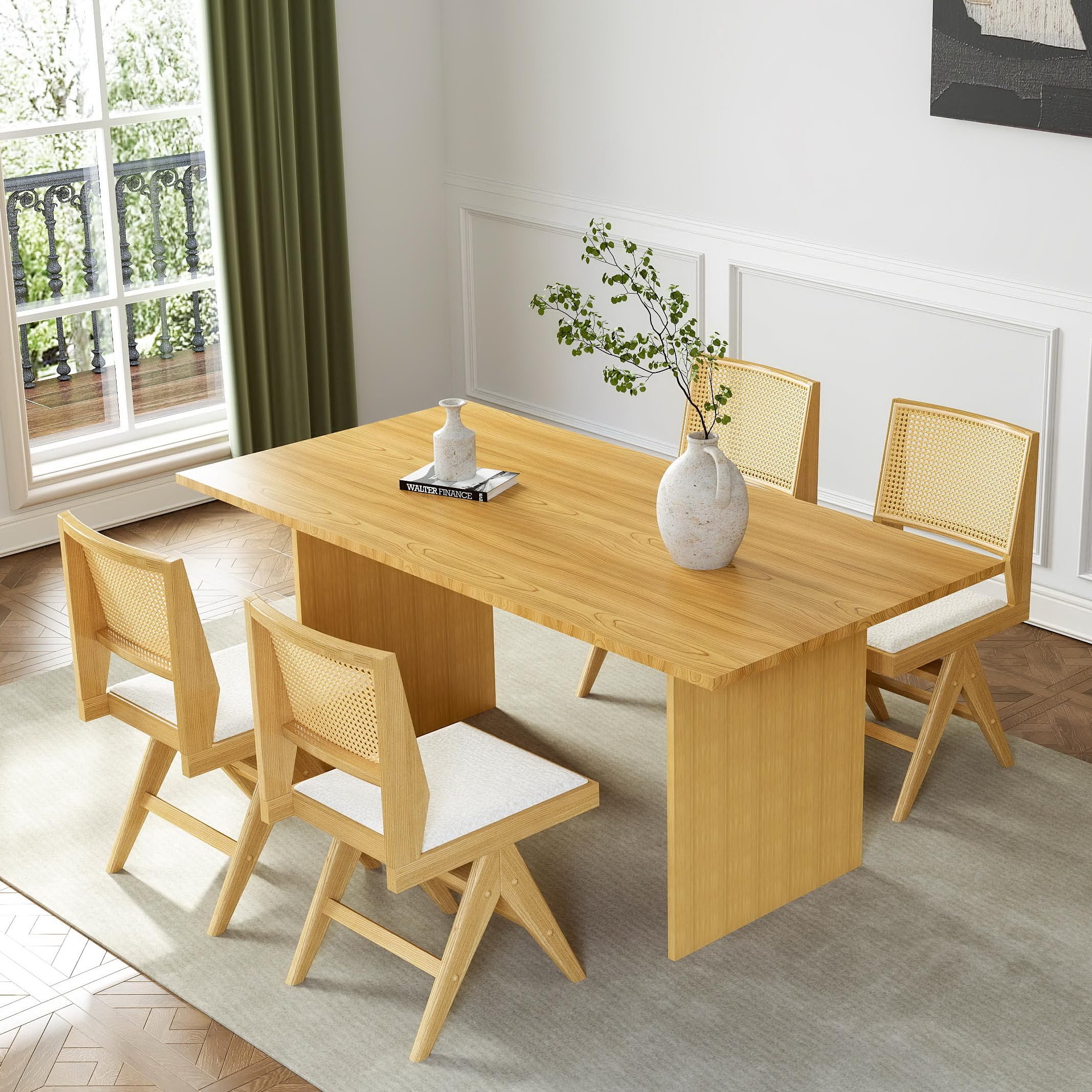 Janoray Farmhouse Wood Dining Chairs Set of 2 - 00009DC