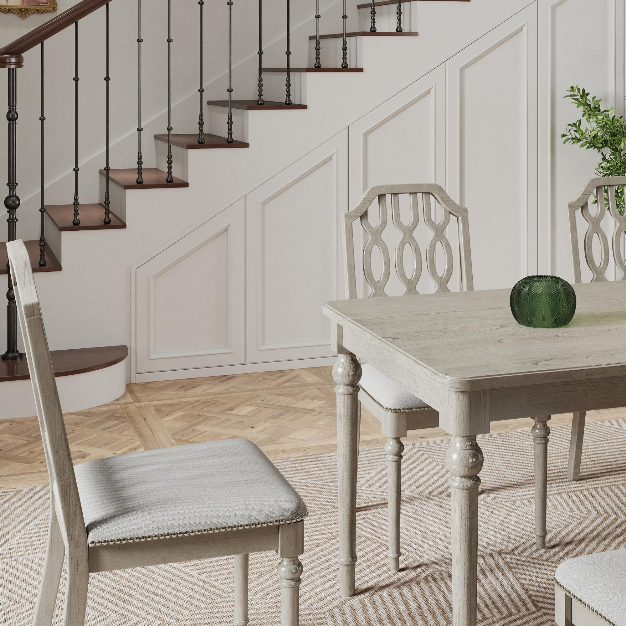 Kmax Farmhouse Rectangle Dining Chairs Set of 2 - 8171