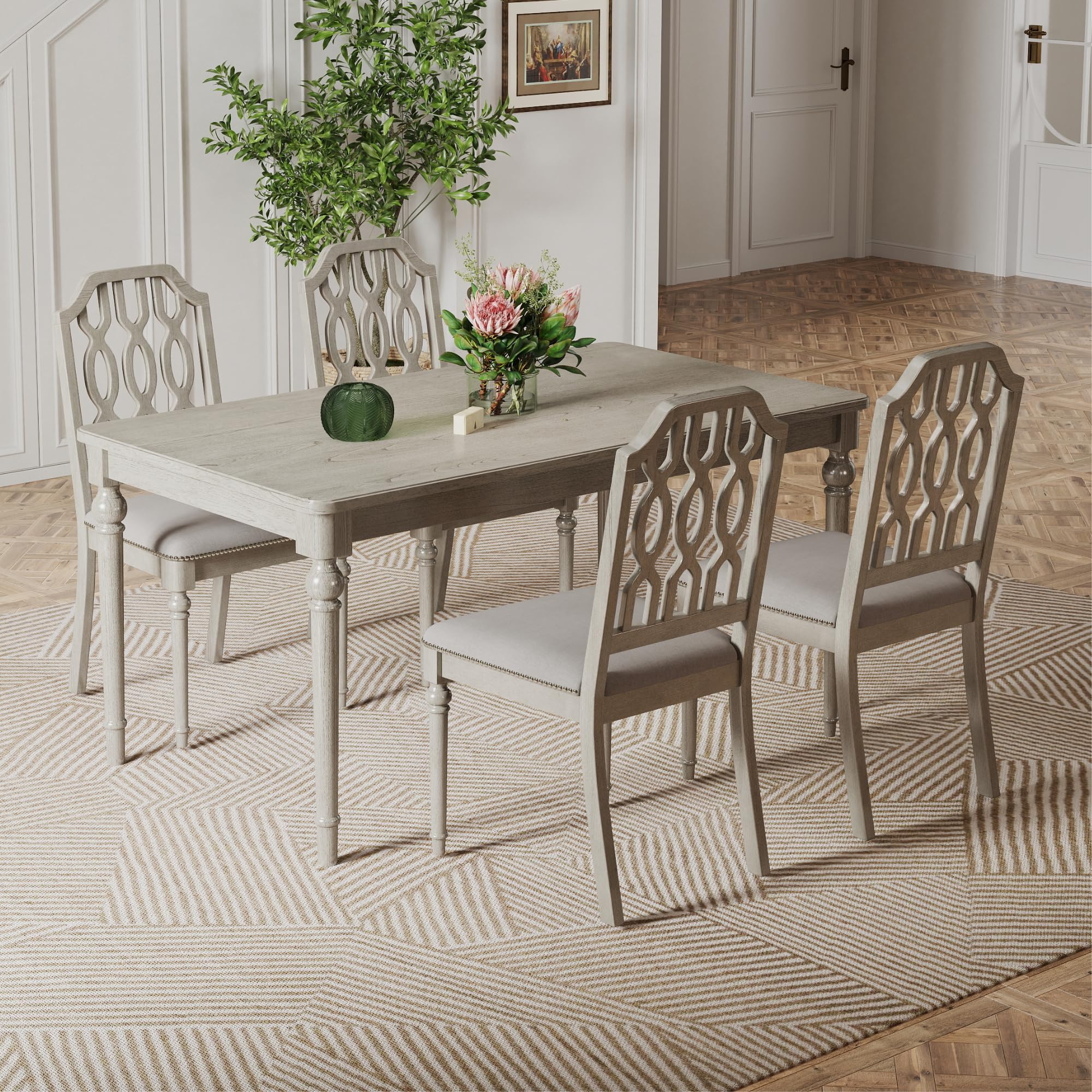 Kmax Farmhouse Rectangle Dining Chairs Set of 2 - 8171